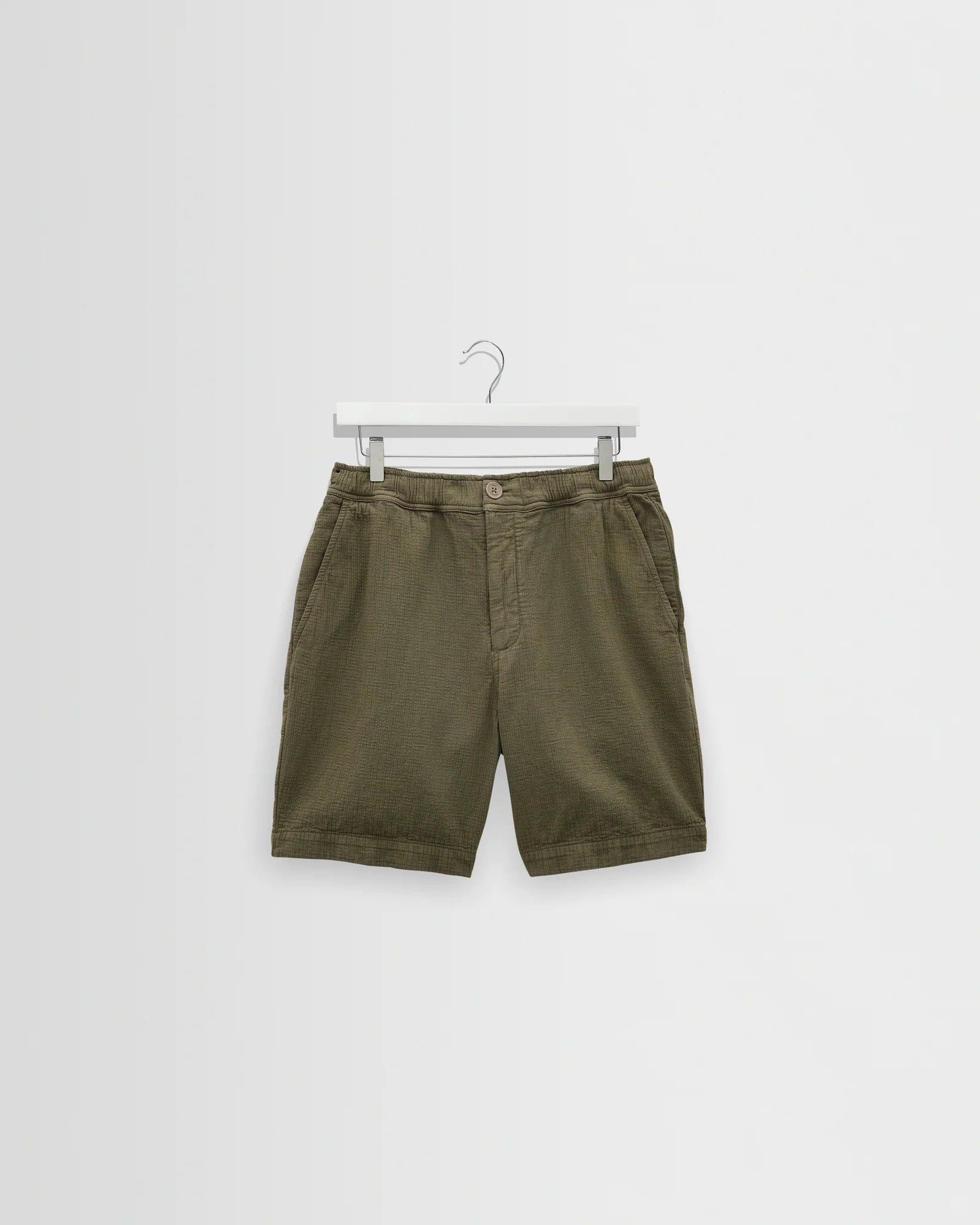 Wax London Kurt Crinkle Cotton Linen Short - Khaki