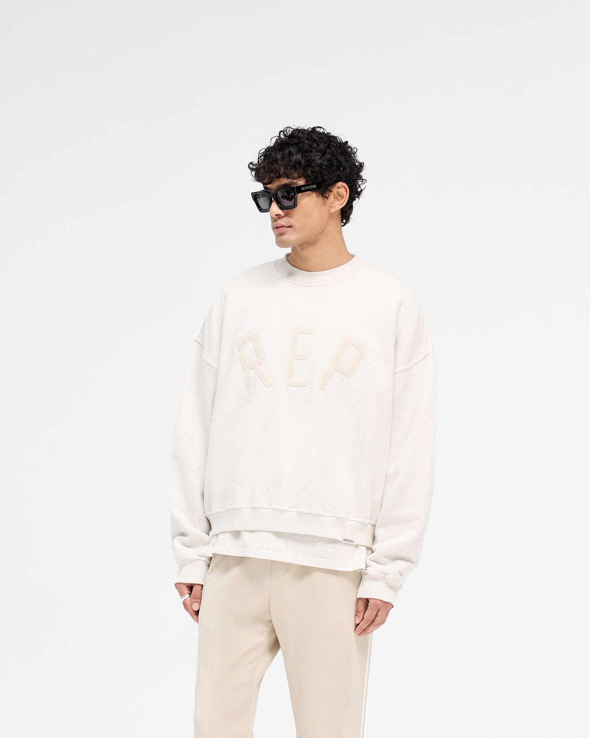 SS25 Rep Applique Sweater - Cream Marl