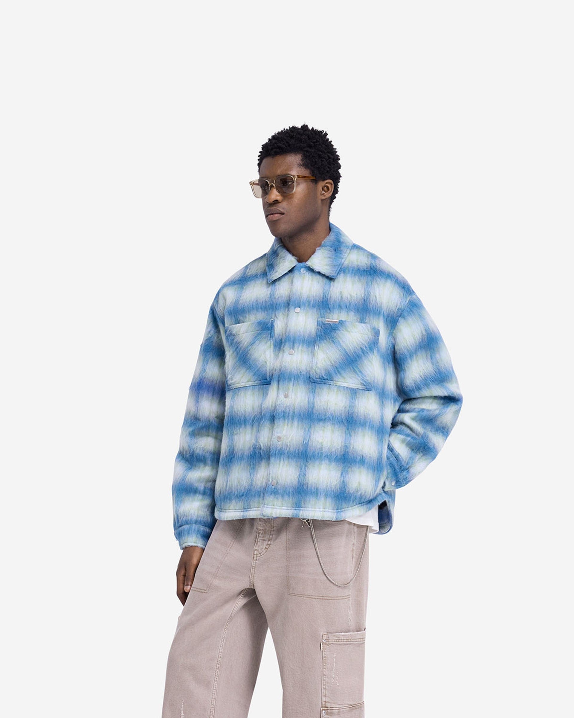 FW24 Textured Overshirt - Electric Blue