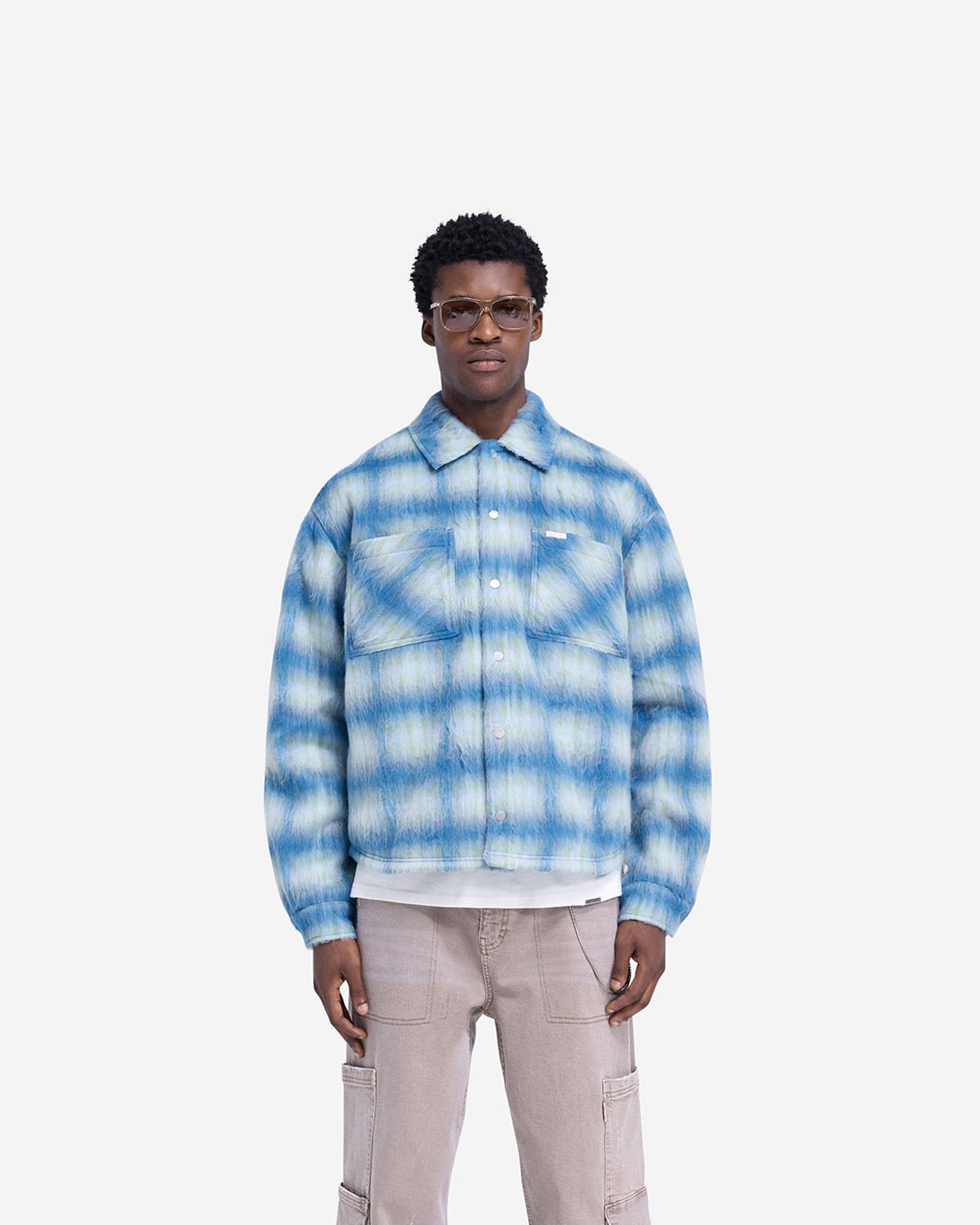 FW24 Textured Overshirt - Electric Blue