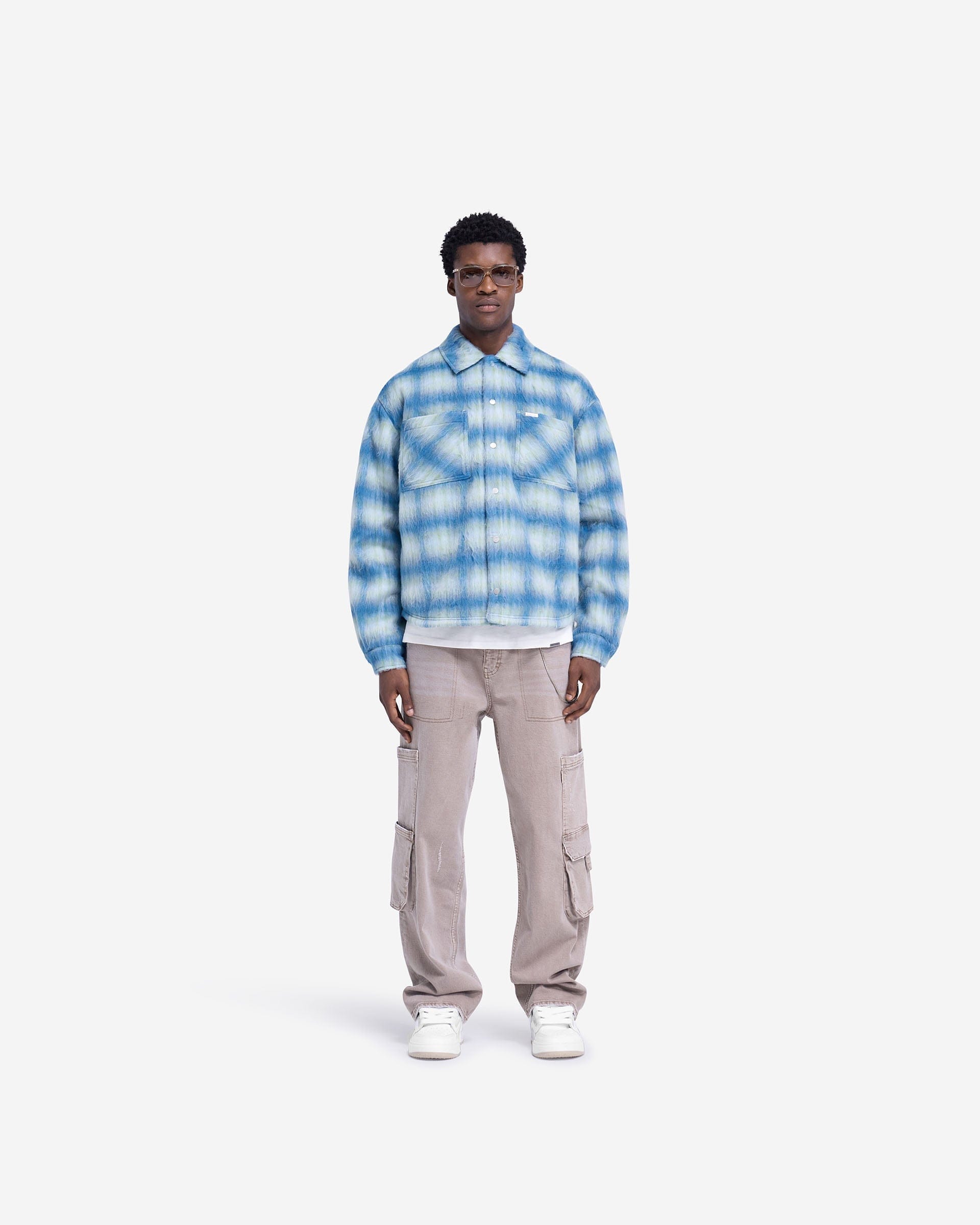 FW24 Textured Overshirt - Electric Blue
