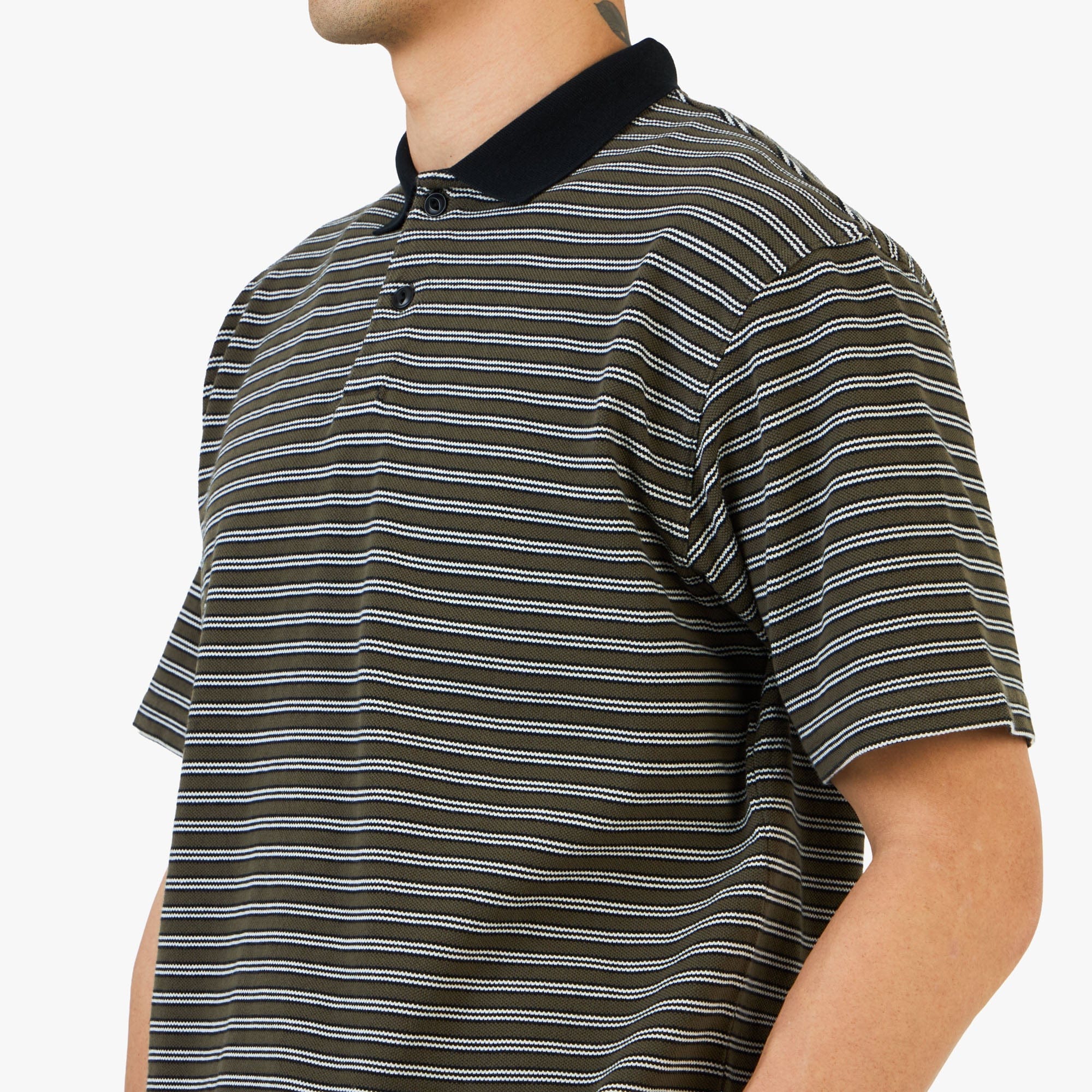Khakis Stripe Shortsleeve Polo / Olive
