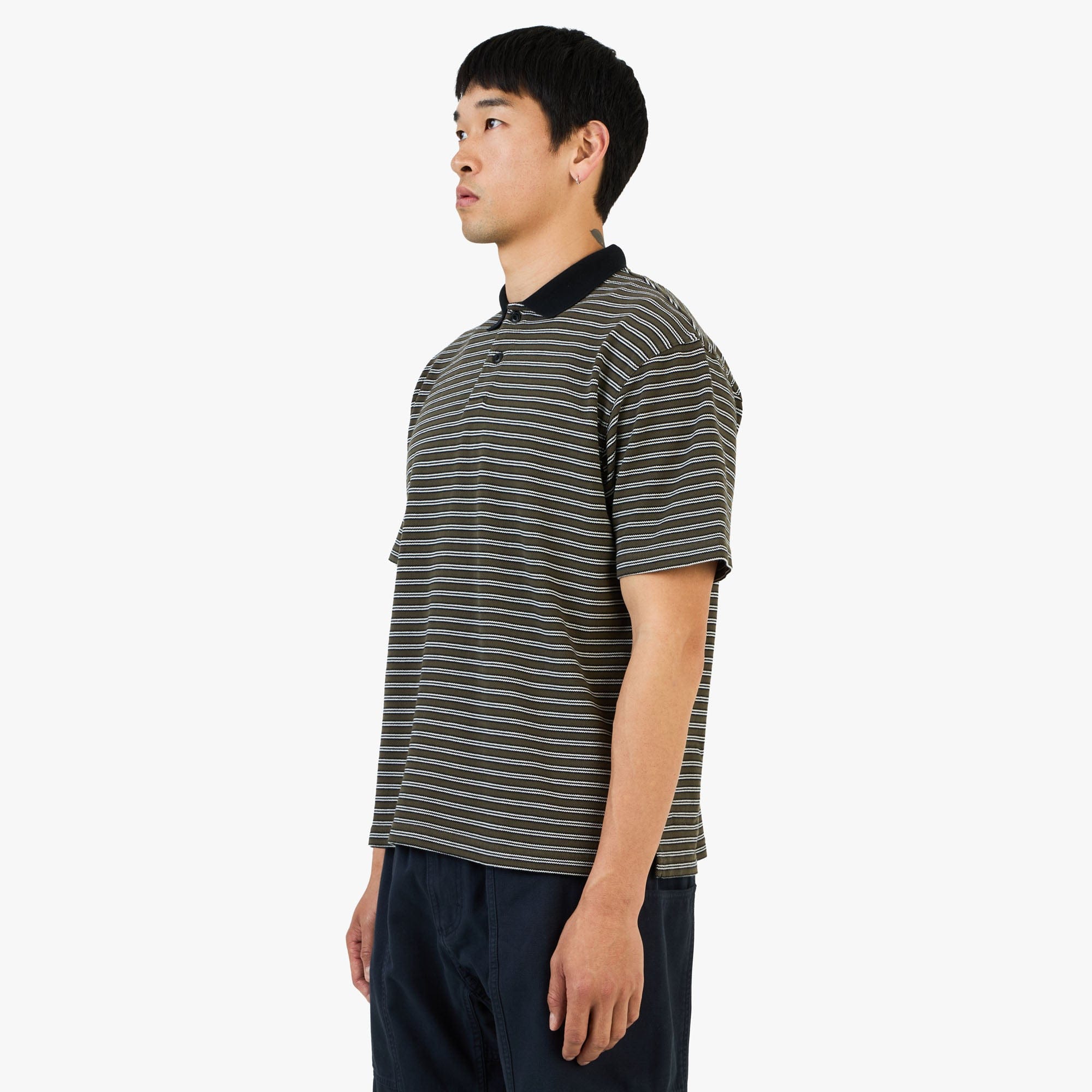 Khakis Stripe Shortsleeve Polo / Olive