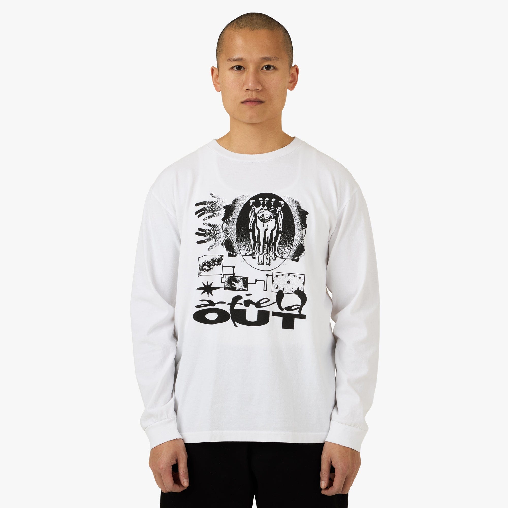 Afield Out Cosmos Longsleeve T - Shirt White