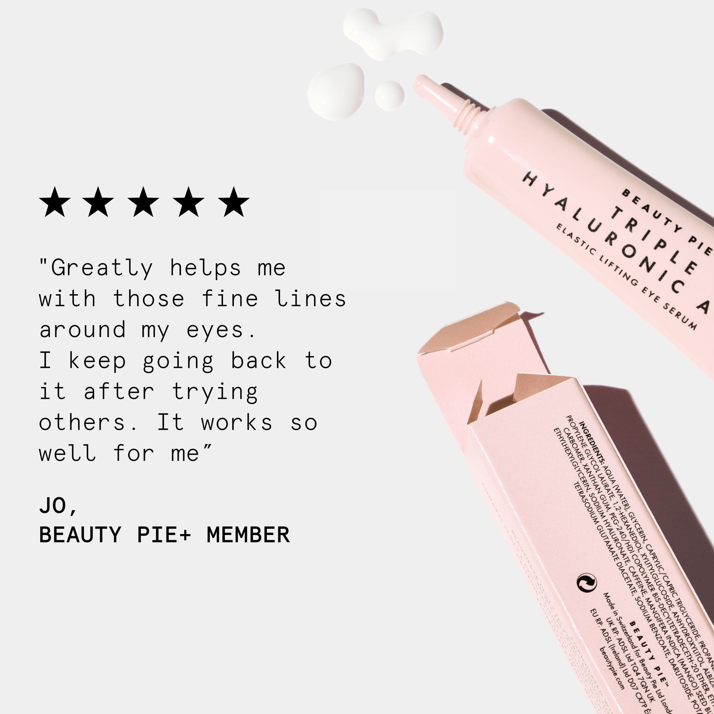 Triple Hyaluronic Acid Elastic Lifting Eye Serum With Anti - Aging Beautyifeye® & Hydrating Ceramide+