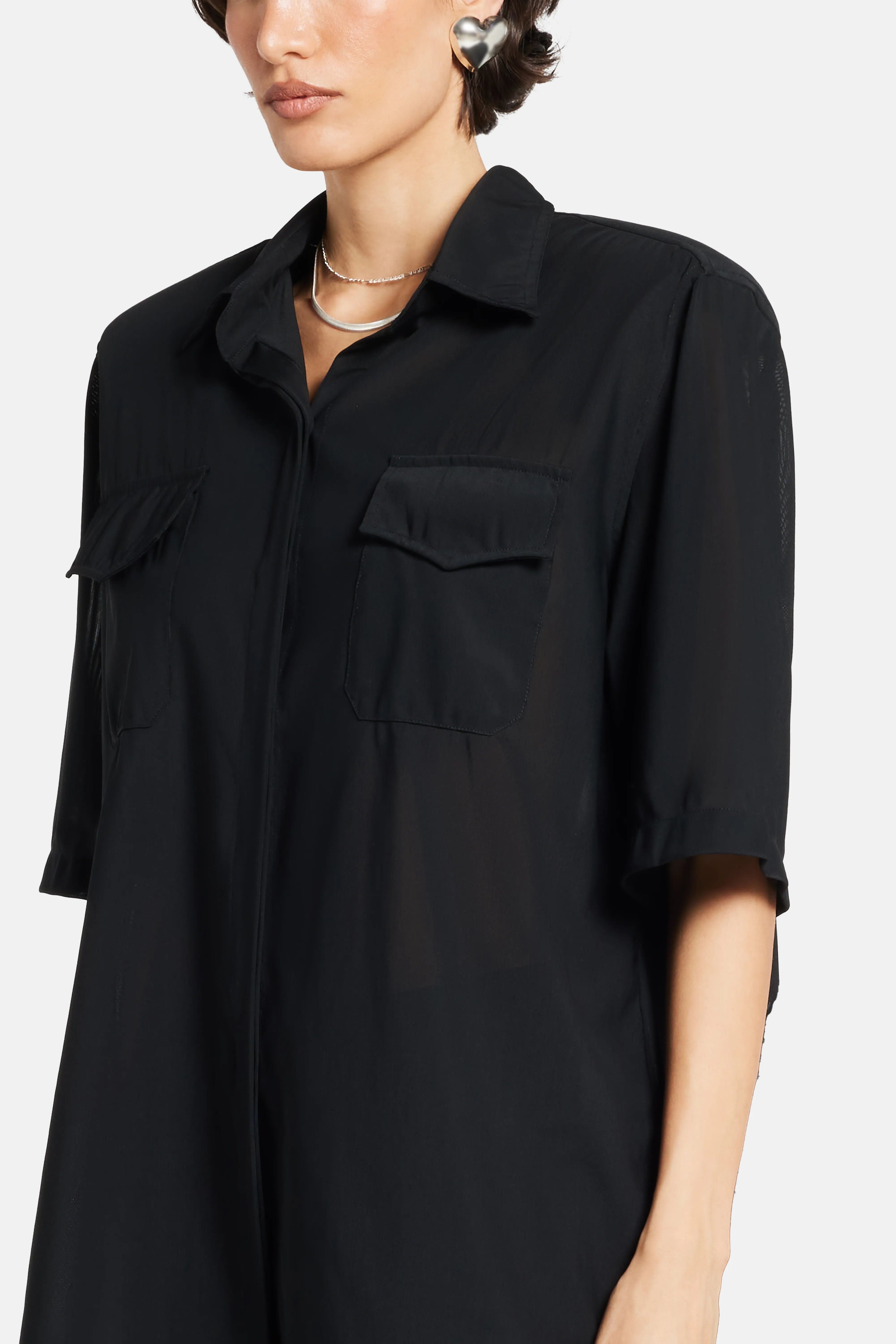MRS KEEPA Oversized Shirt in Black
