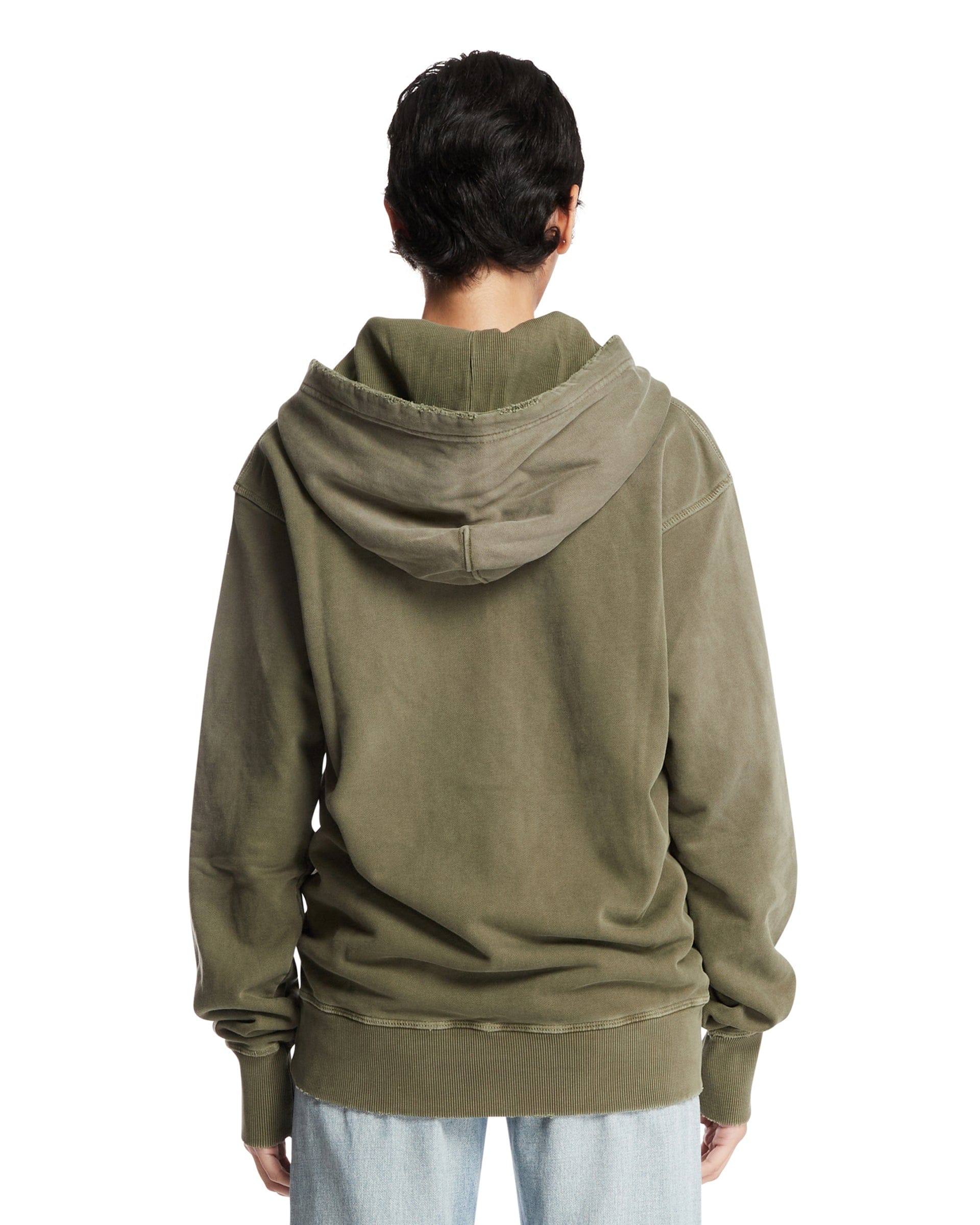 ANTIK DENIM Felpa Con Zip In Cotone Verde