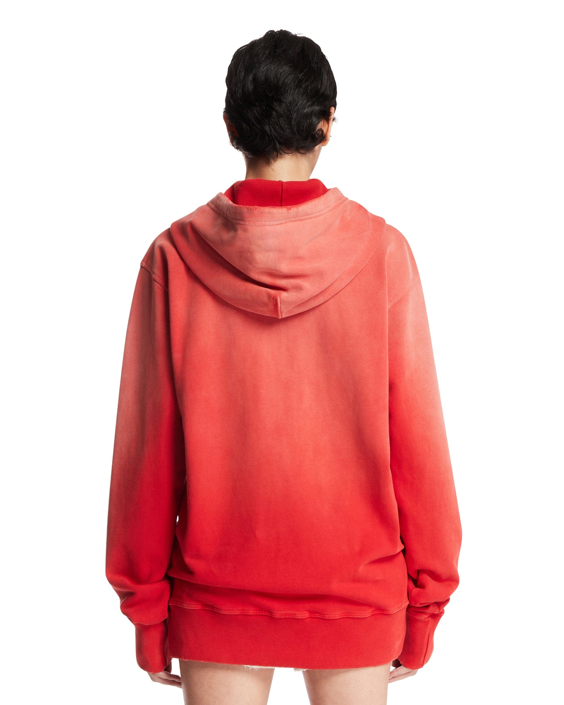 ANTIK DENIM Felpa Con Zip In Cotone Rossa