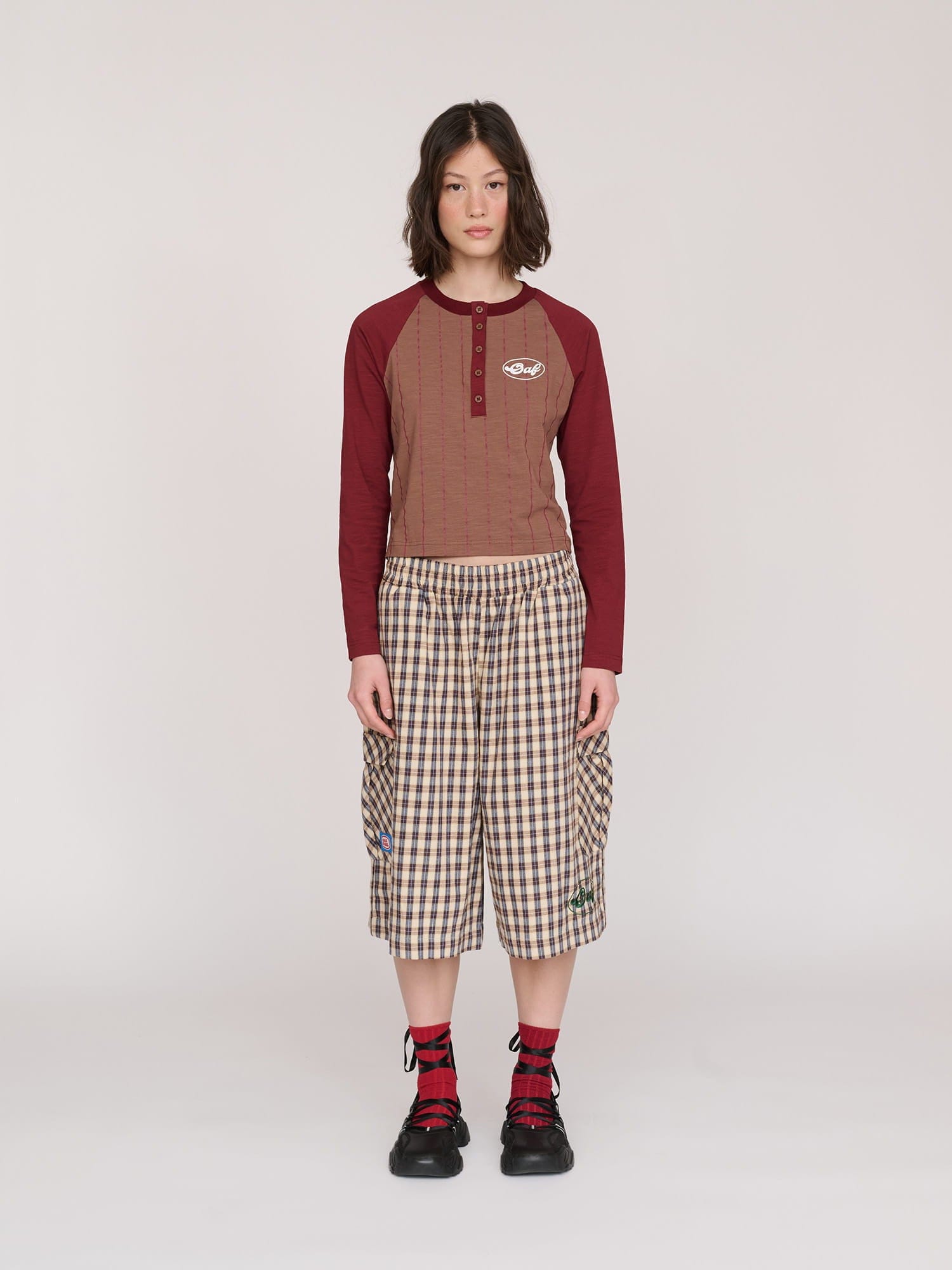 Lazy Oaf All Aboard Long Check Shorts