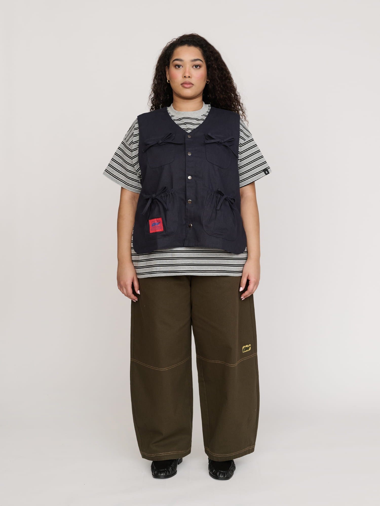 Lazy Oaf Bow Pocket Navy Gilet