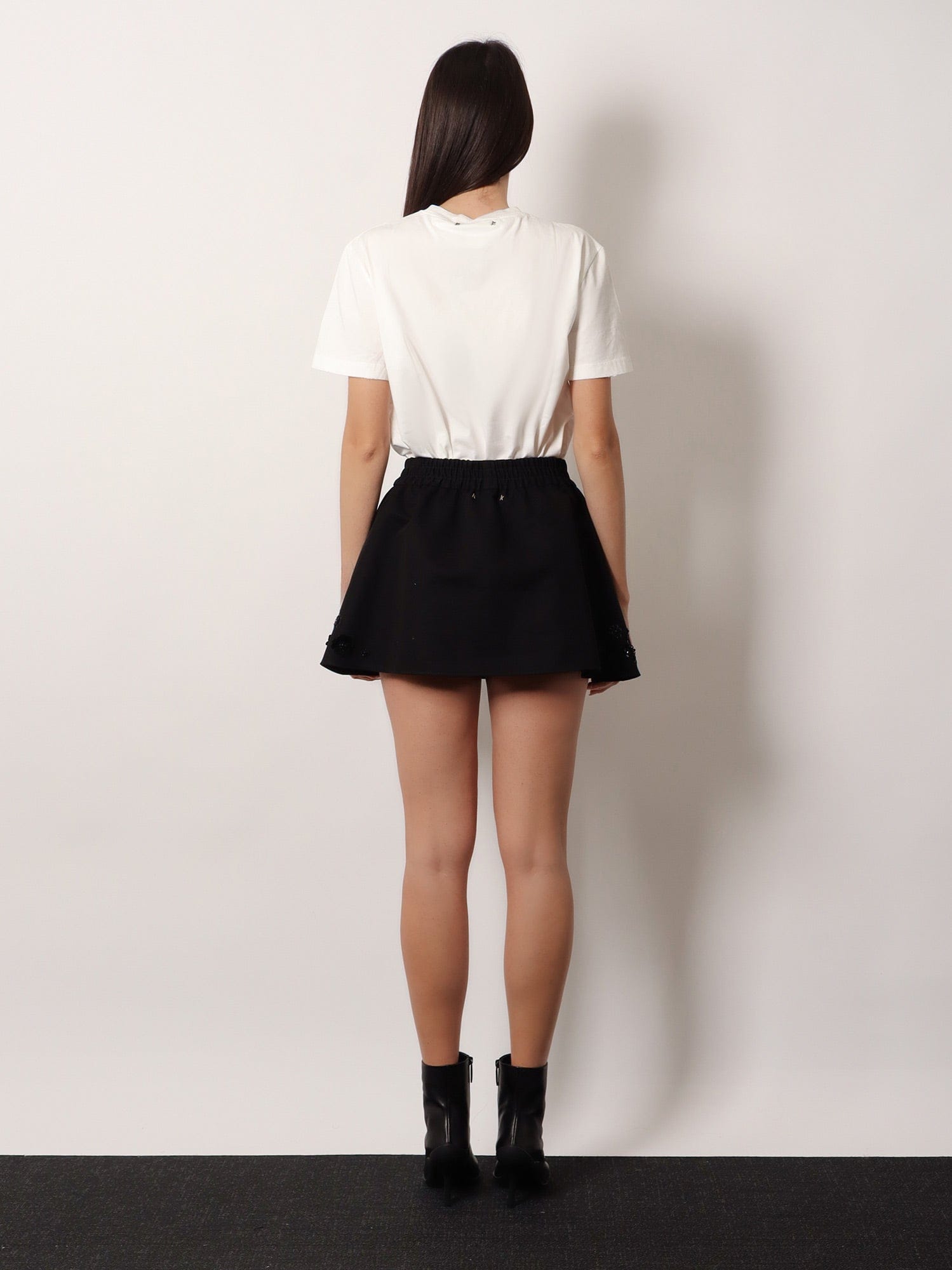 Golden GOOSE Deluxe BRAND Cotton blend midi skirt with floral sequin and crystal details
