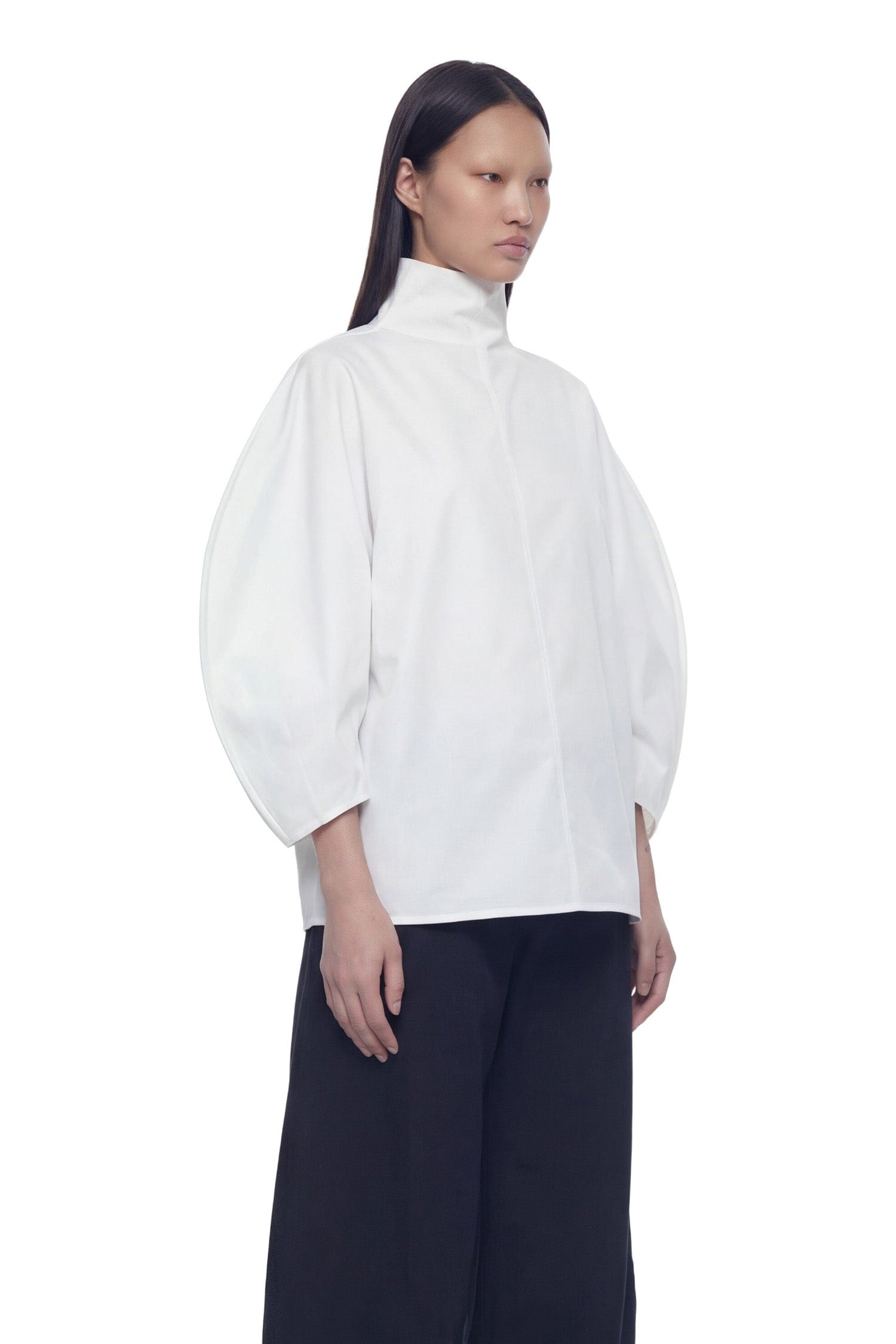 NVL GARDE Balloon Sleeve High - Neck Top