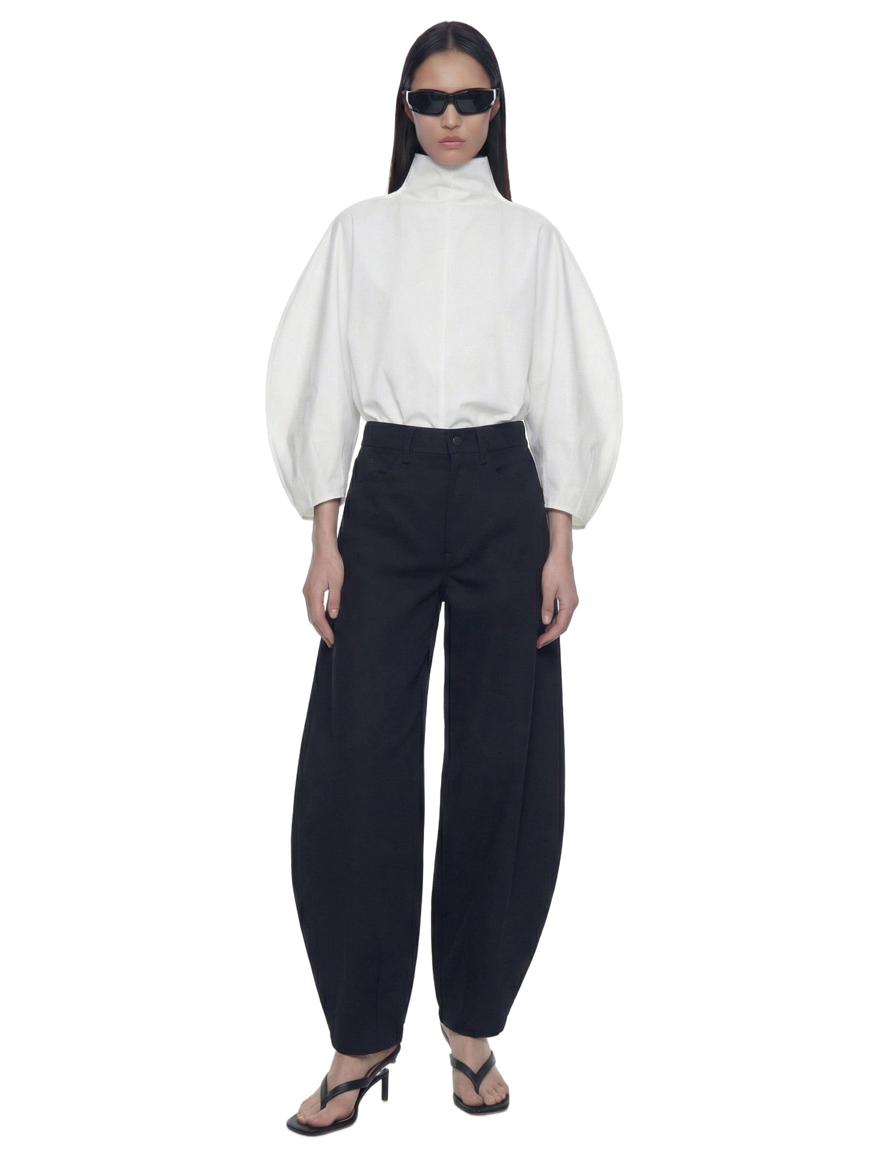 NVL GARDE Balloon Sleeve High - Neck Top
