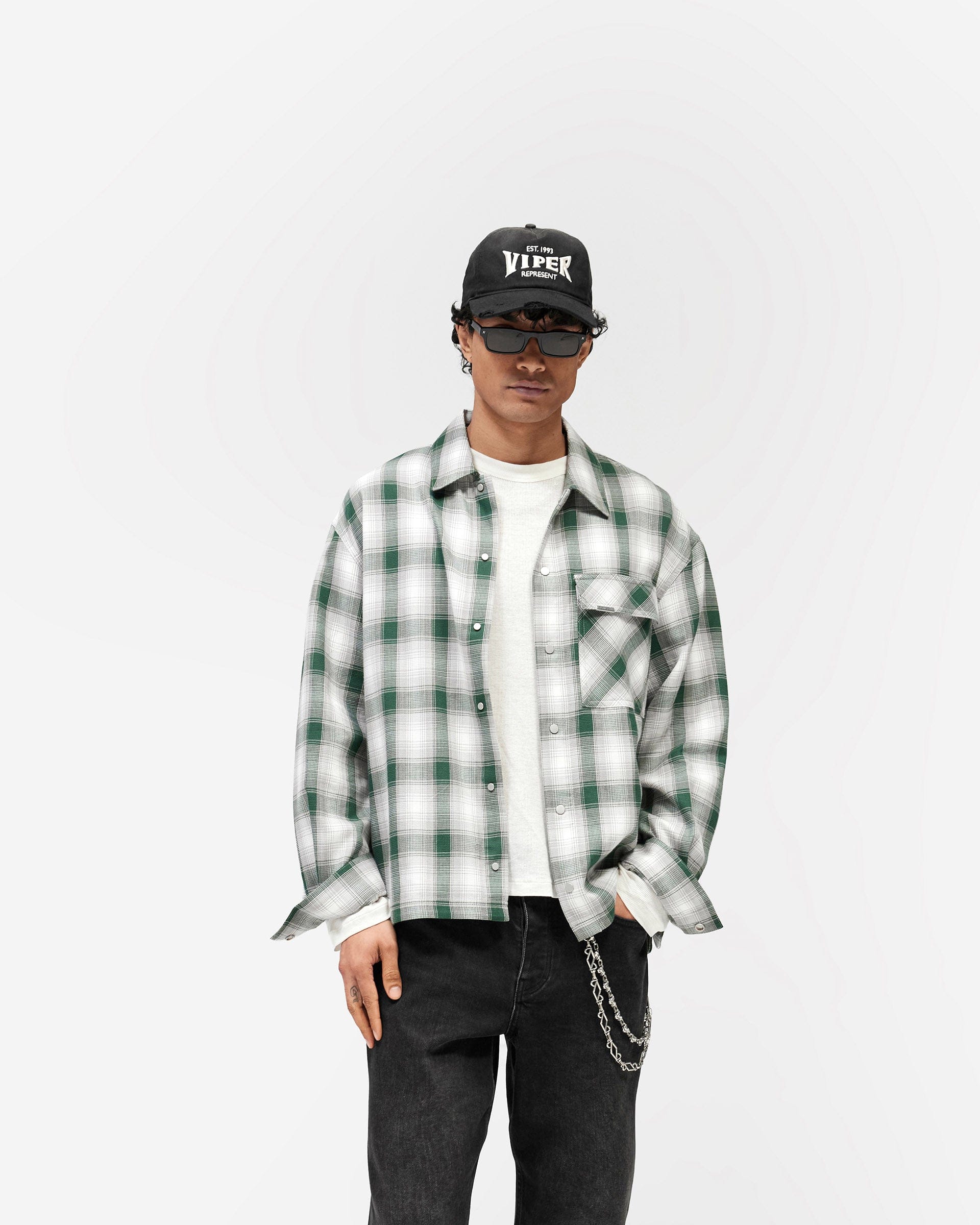 SS26 Waffle Flannel - Dark Green