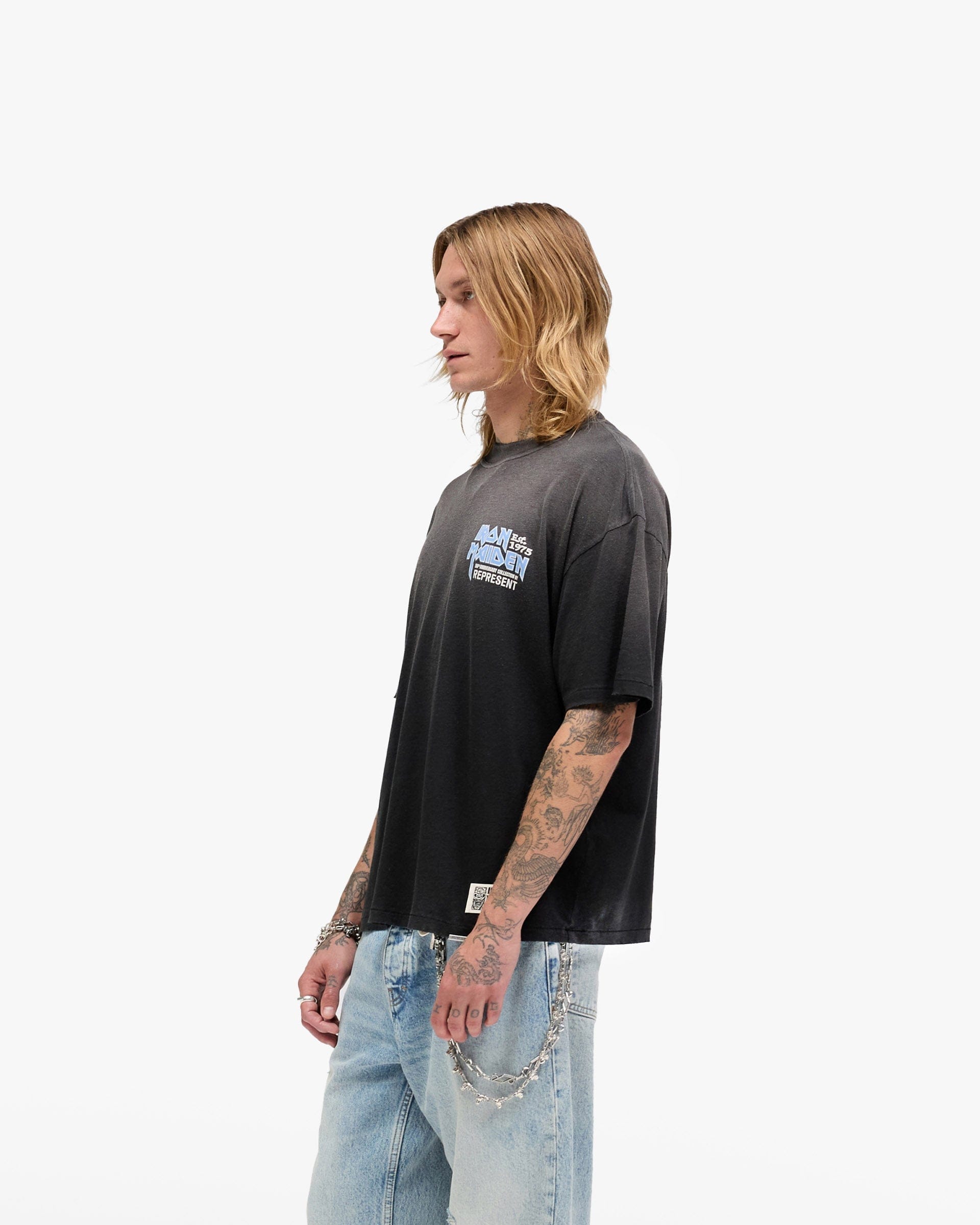 Exclusives Represent x Iron Maiden Anniversary T - Shirt - Stained Black