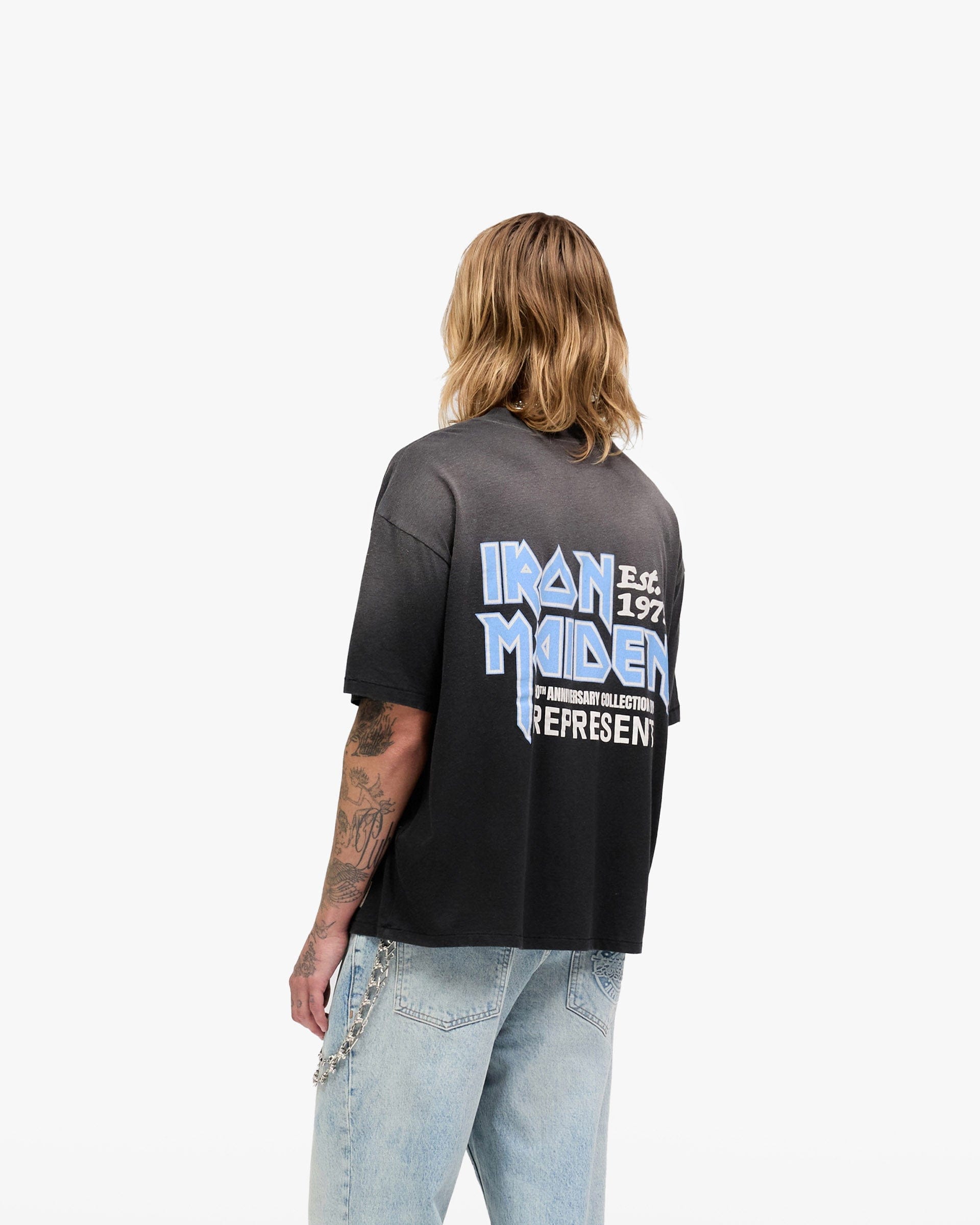 Exclusives Represent x Iron Maiden Anniversary T - Shirt - Stained Black
