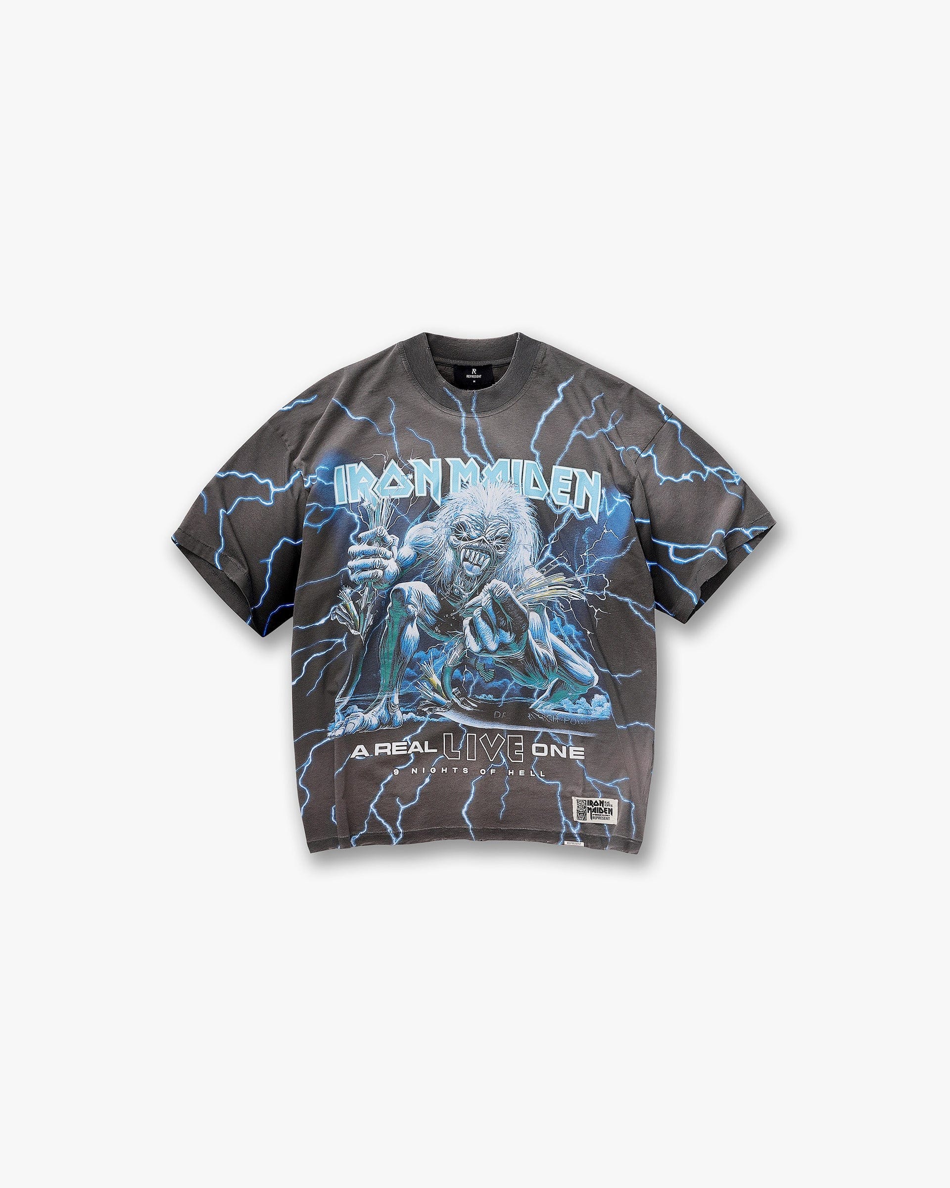 Exclusives Represent x Iron Maiden A Real Live One T - Shirt - Stained Brown