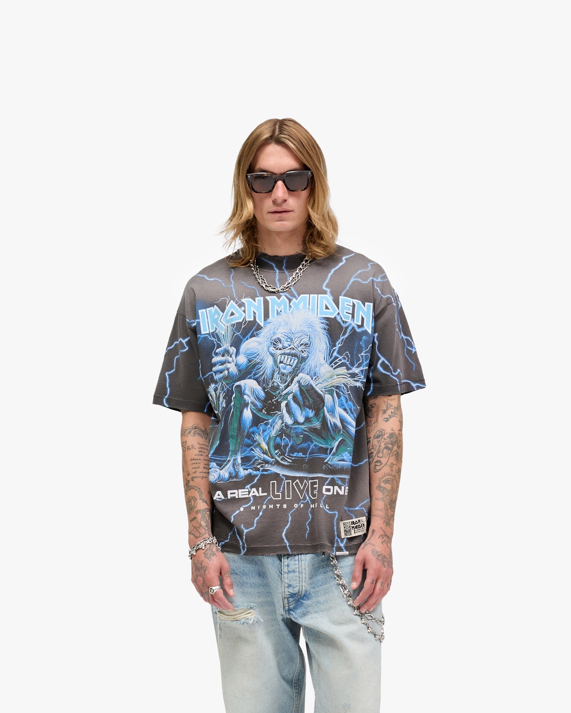 Exclusives Represent x Iron Maiden A Real Live One T - Shirt - Stained Brown