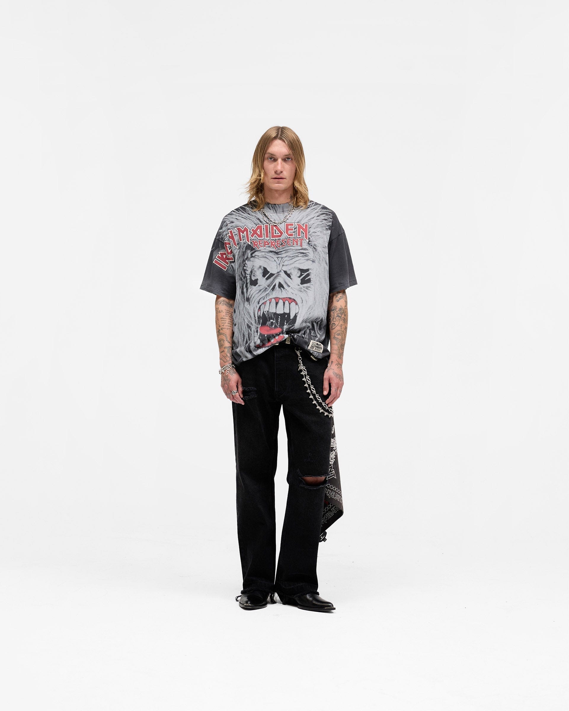 Exclusives Represent x Iron Maiden British Metal T - Shirt - Stained Brown