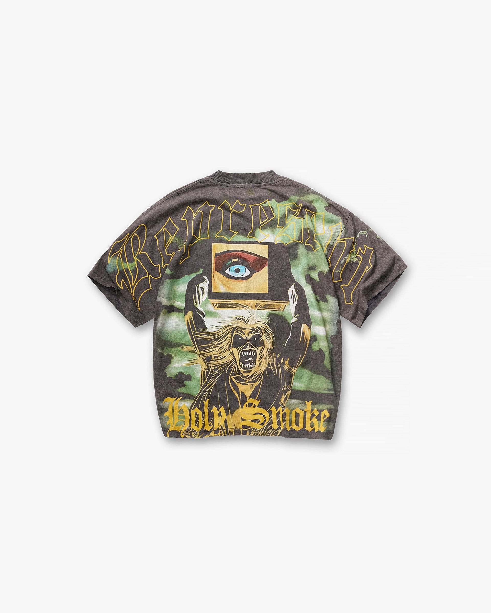 Exclusives Represent x Iron Maiden Holy Smoke T - Shirt - Sunfade Grey