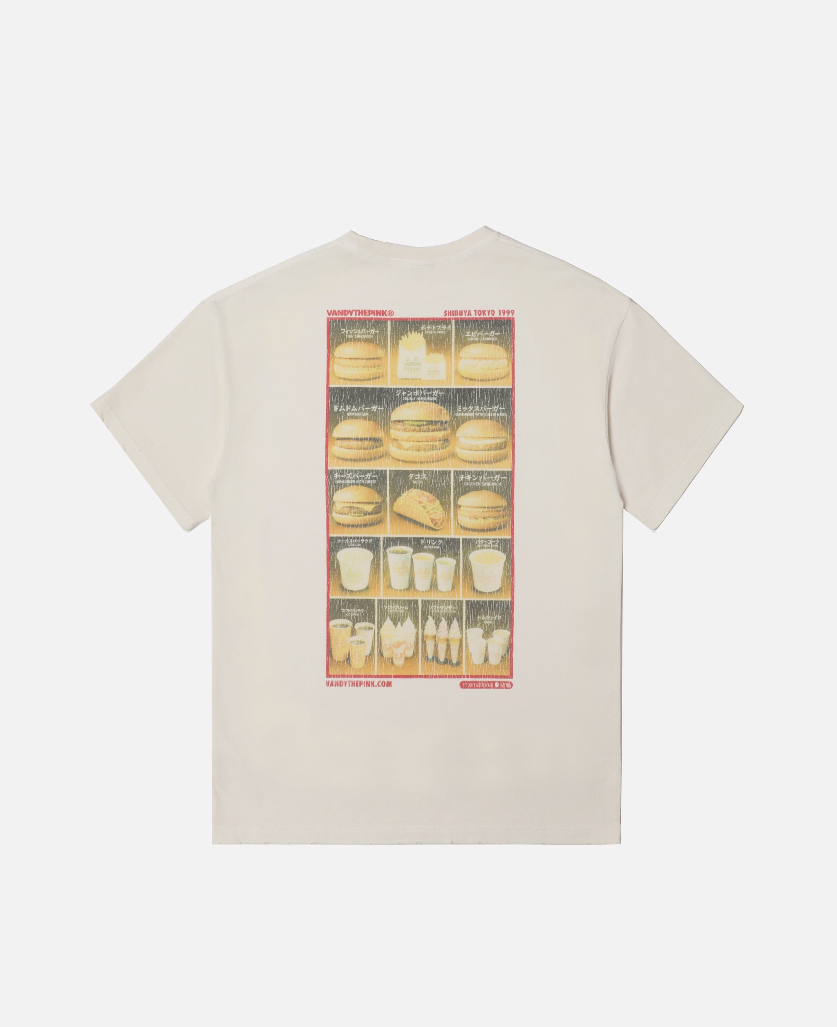 Vandy The Pink Burger Menu Eye Logo T - Shirt (White)