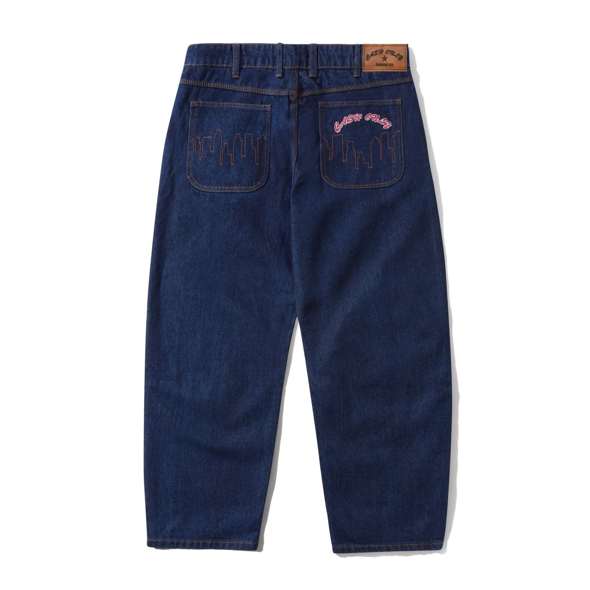 Cash Only Logo Baggy Denim Jeans – Indigo