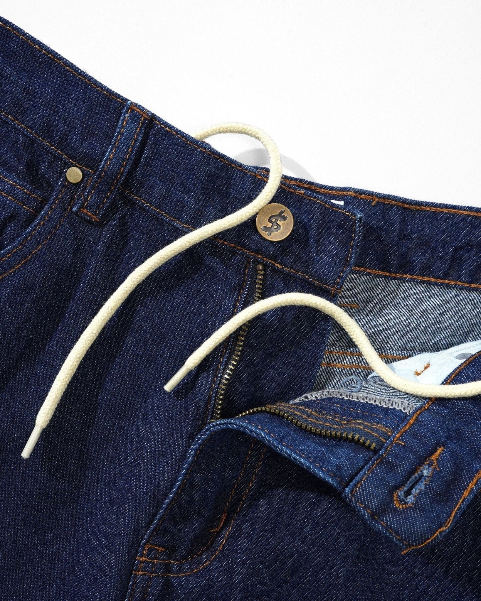 Cash Only Logo Baggy Denim Jeans – Indigo