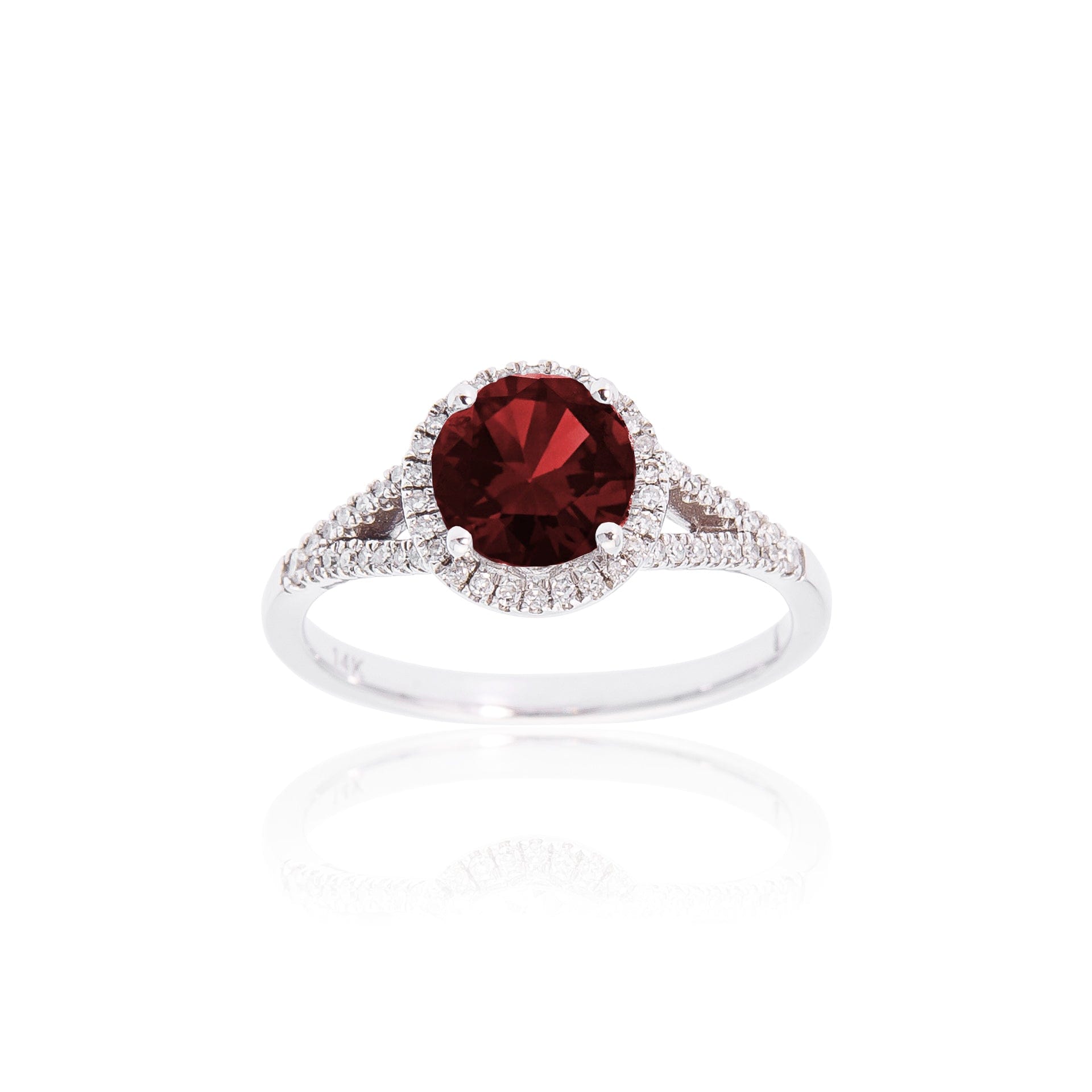 Sabel Collection Birthstone and Diamond Halo Ring