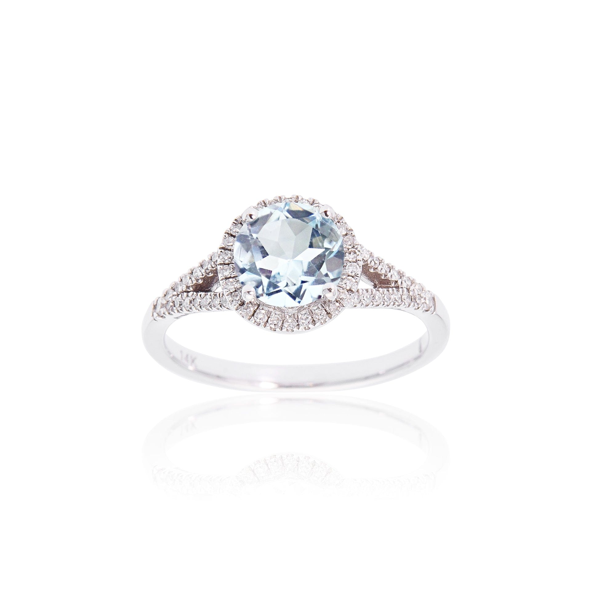 Sabel Collection Birthstone and Diamond Halo Ring
