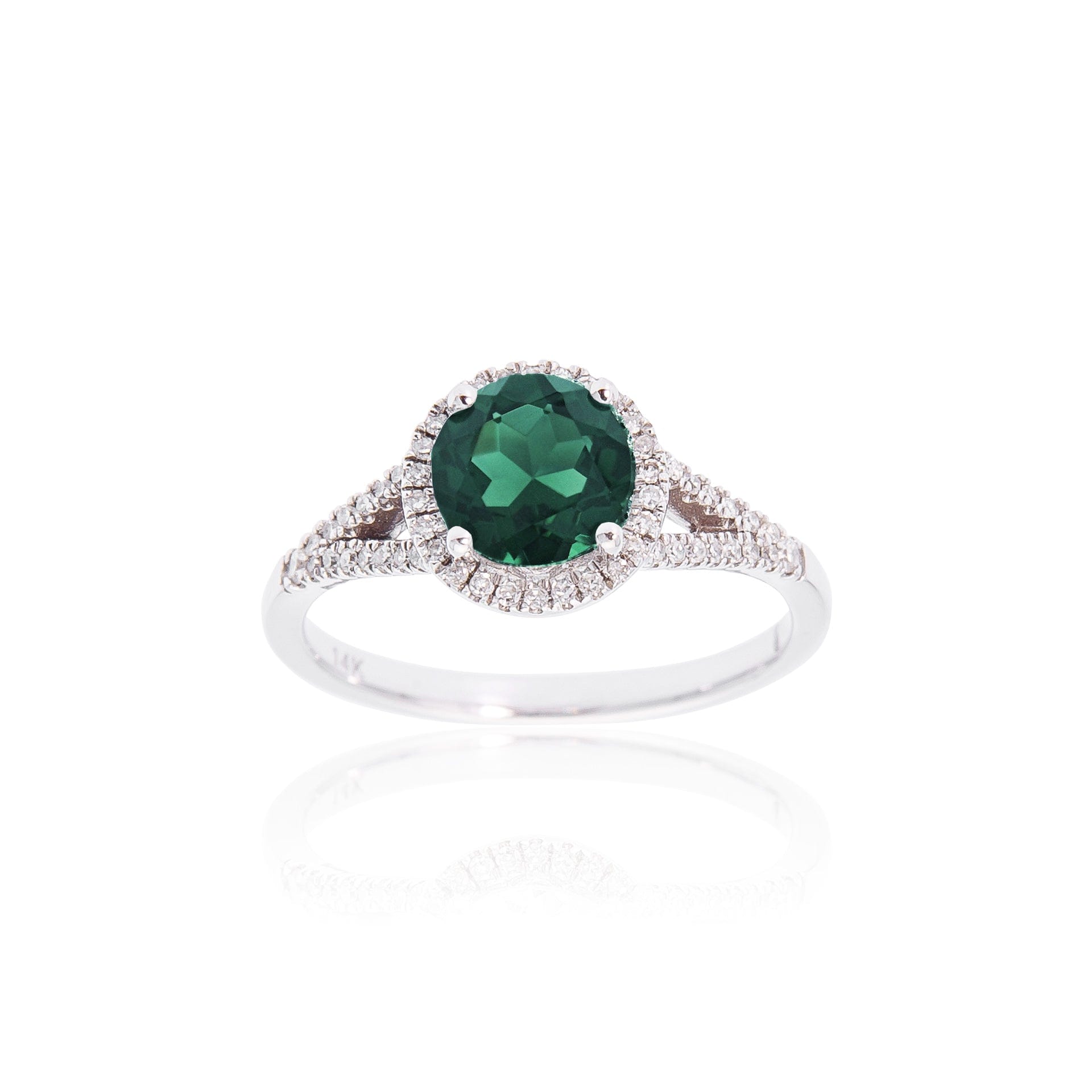 Sabel Collection Birthstone and Diamond Halo Ring