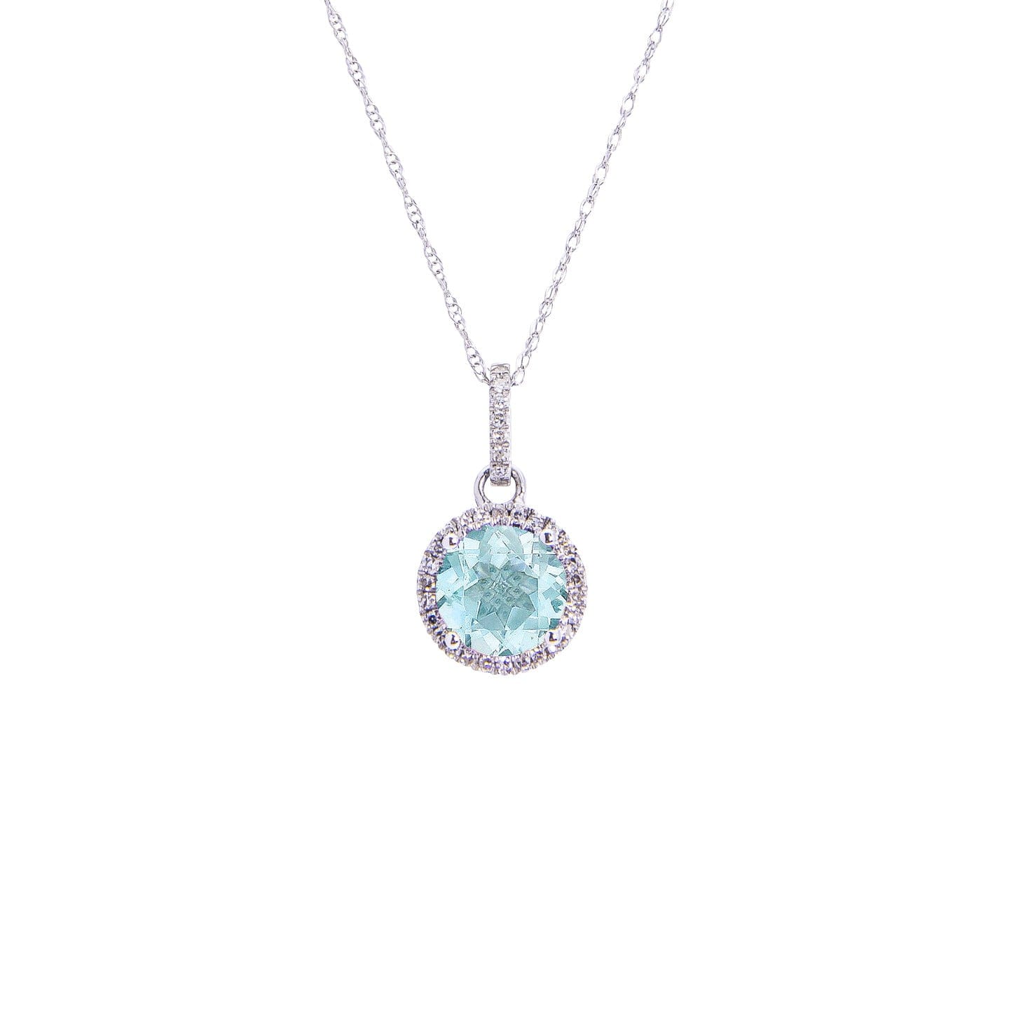 Sabel Collection Birthstone and Diamond Halo Pendant
