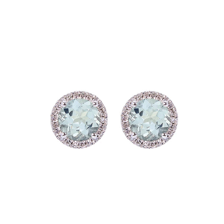 Sabel Collection Birthstone and Diamond Halo Earrings