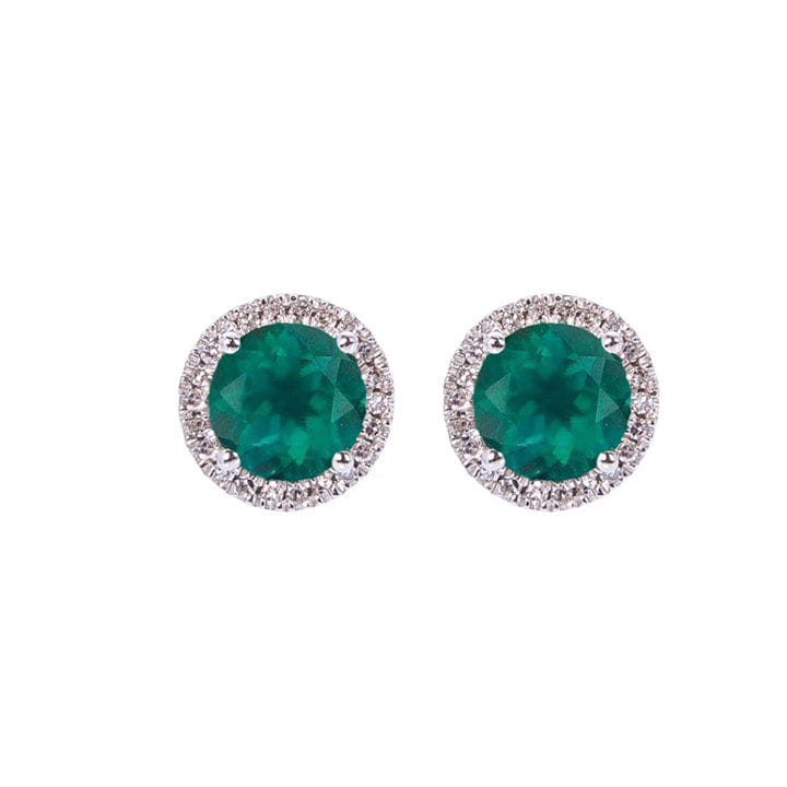 Sabel Collection Birthstone and Diamond Halo Earrings