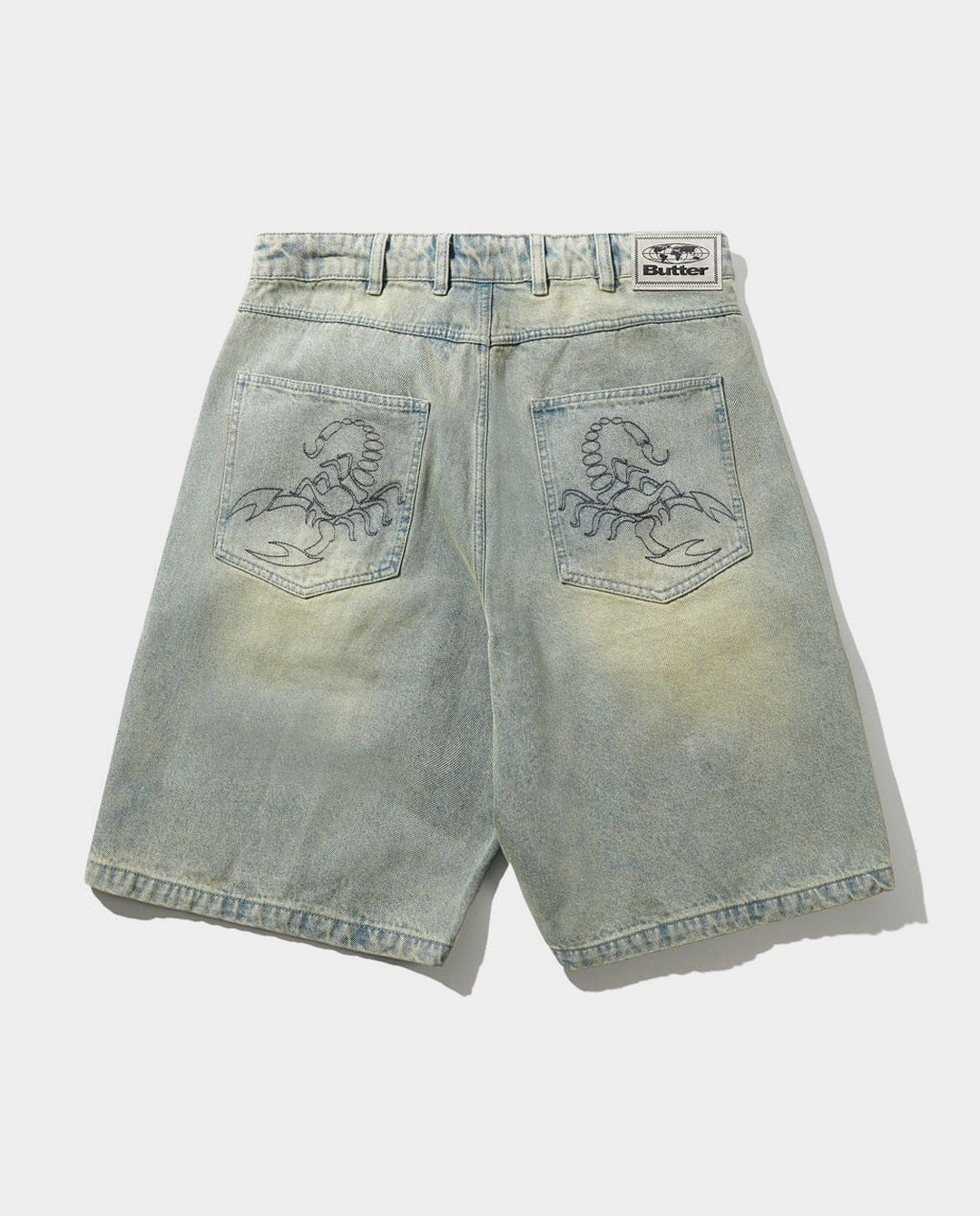 Butter Goods - Scorpion Stitch Denim Shorts - Tinted Light Blue