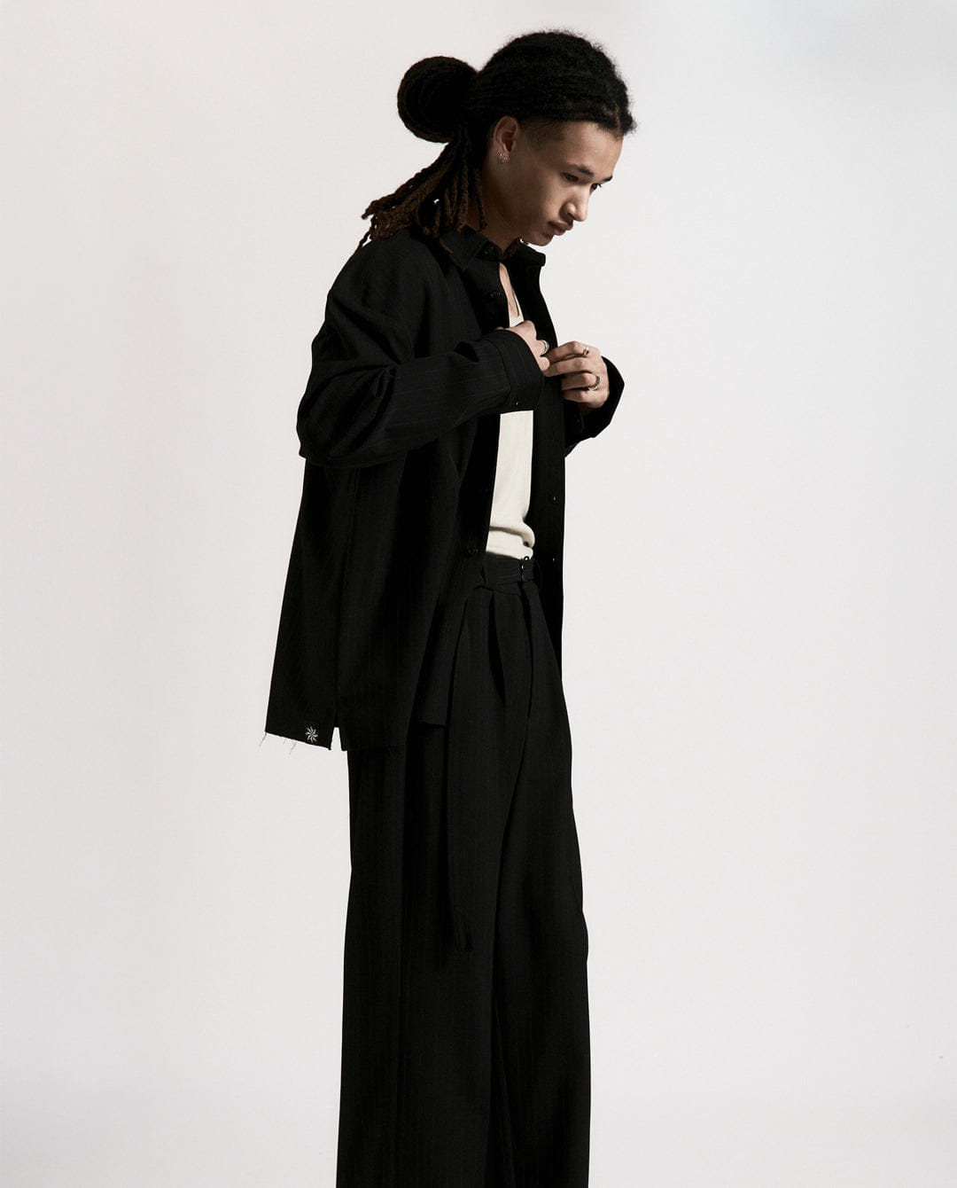 Beach Brains - Hold LS Shirt - Black Pinstripe