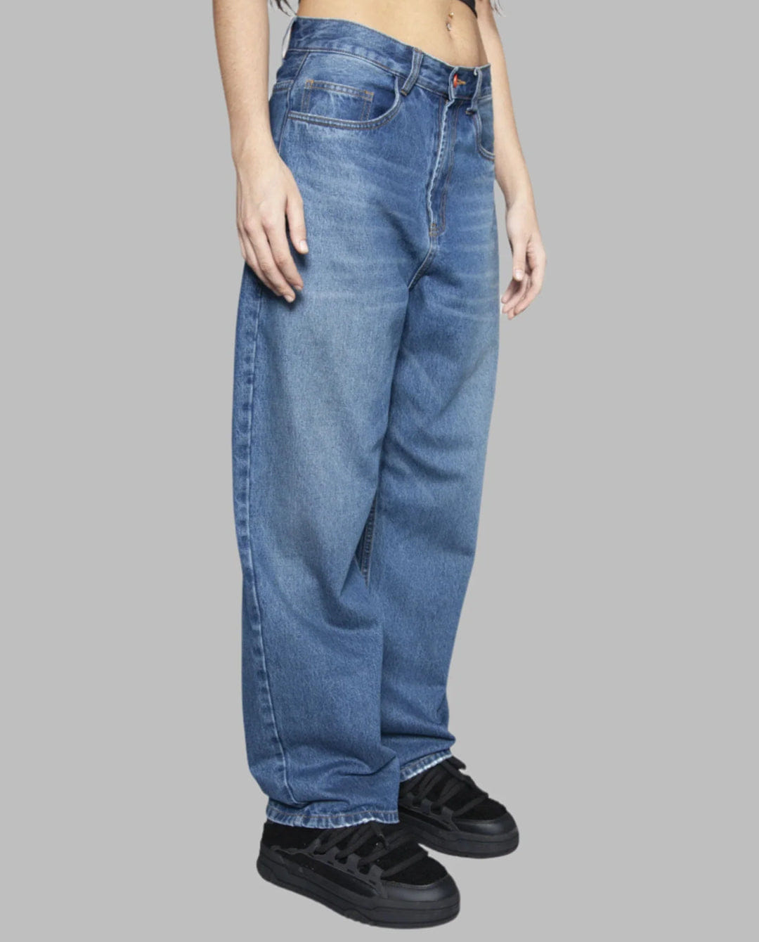 Bewider - Super Loose Jeans - Ocean Blue/Tabacco Stitching