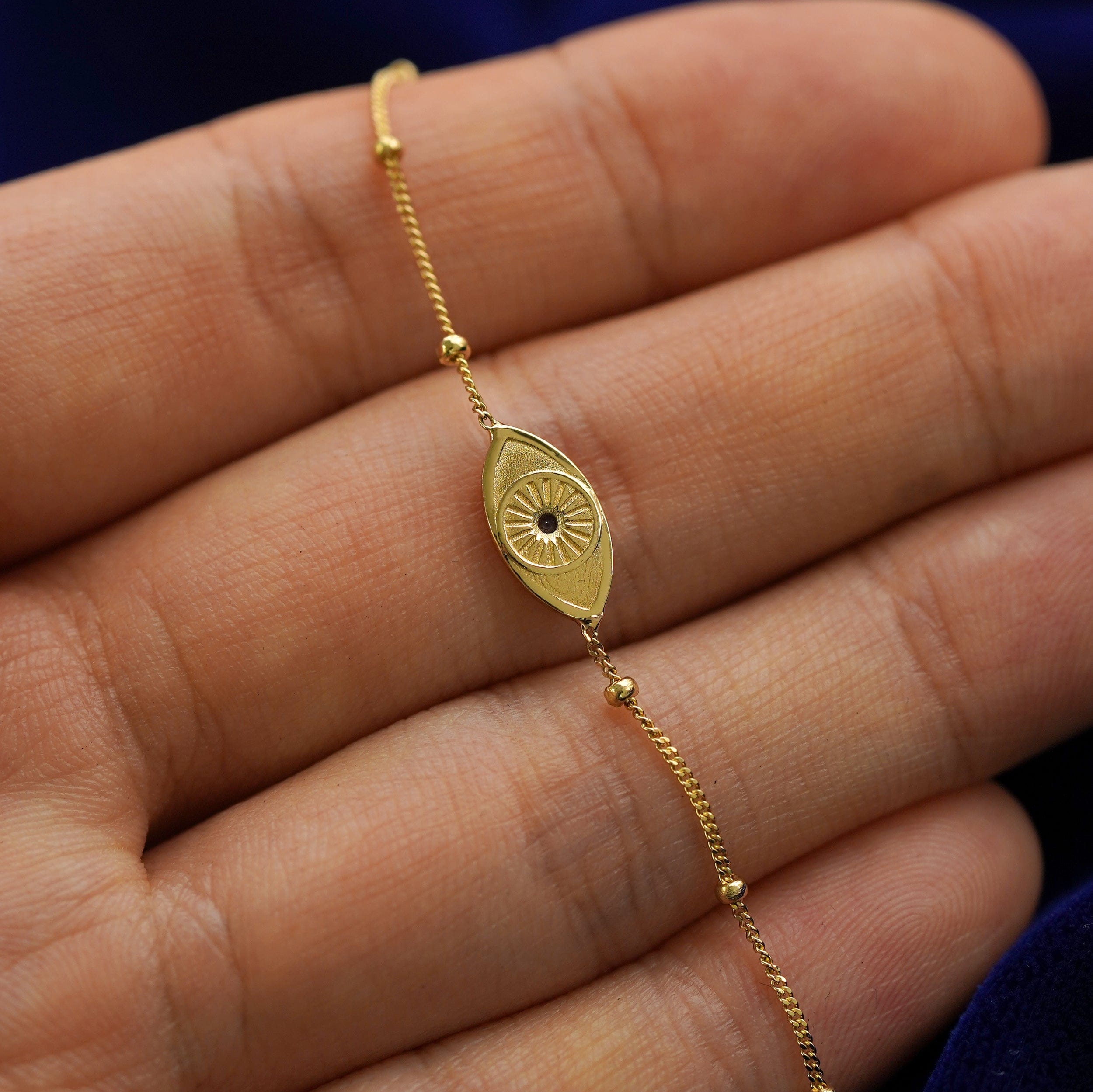 Automic Gold Studio Gemstone Evil Eye Necklace