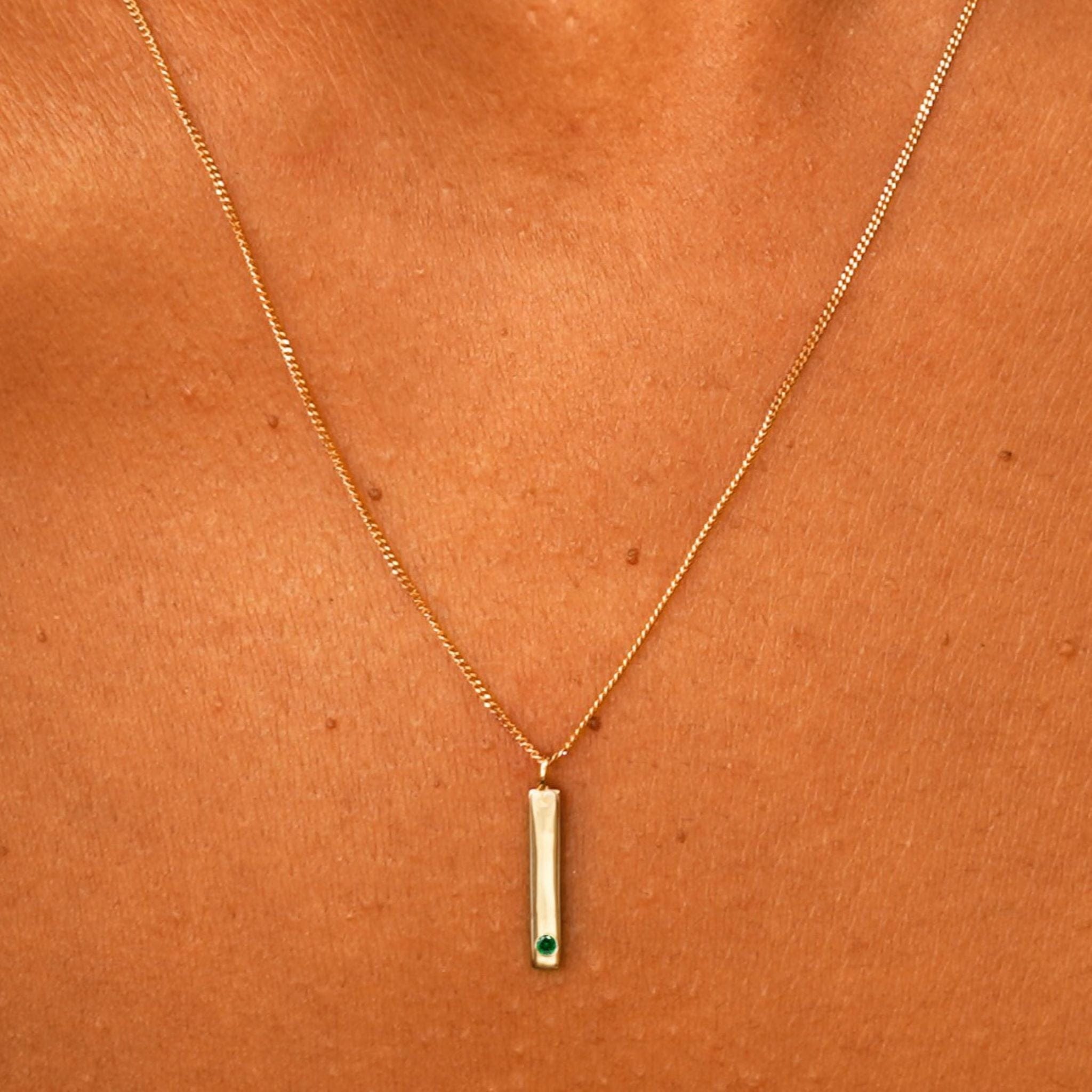 Automic Gold Studio Gemstone Bar Necklace