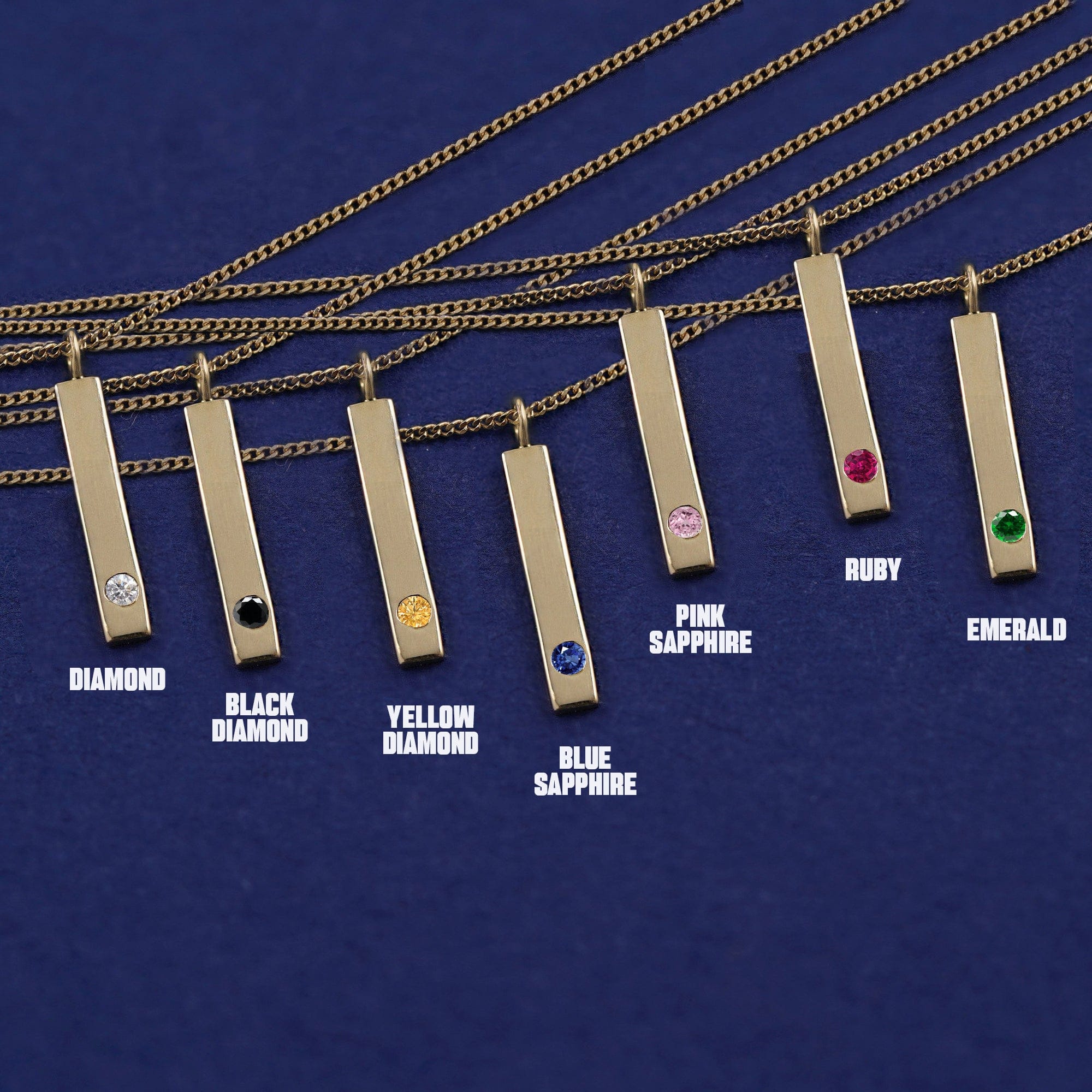 Automic Gold Studio Gemstone Bar Necklace