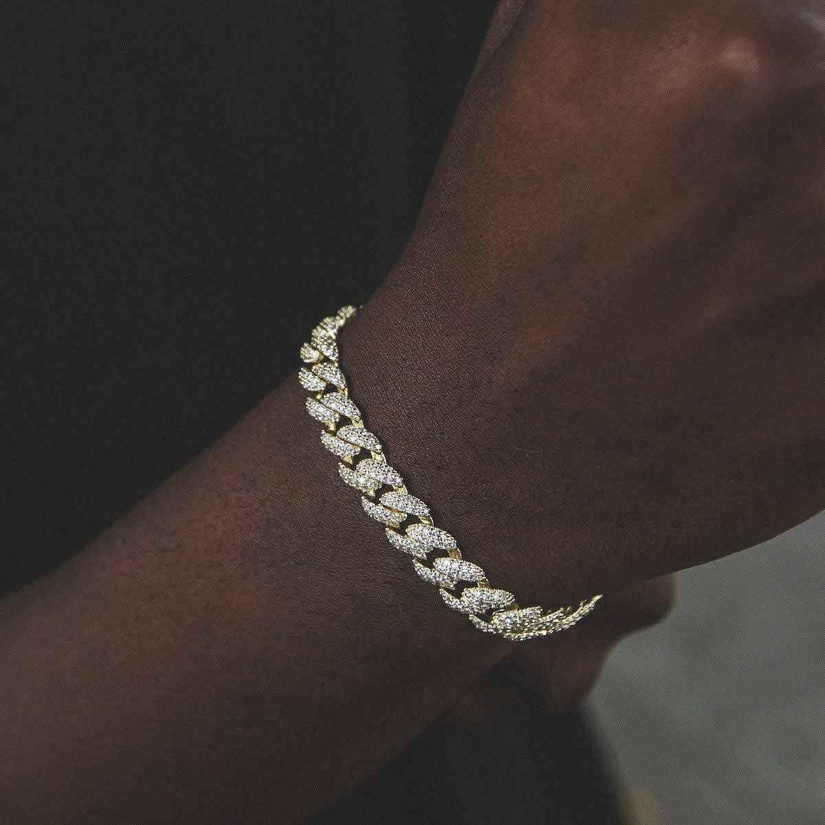 GLD Men Diamond Cuban Chain + Bracelet Bundle in Yellow Gold - 8.5 mm