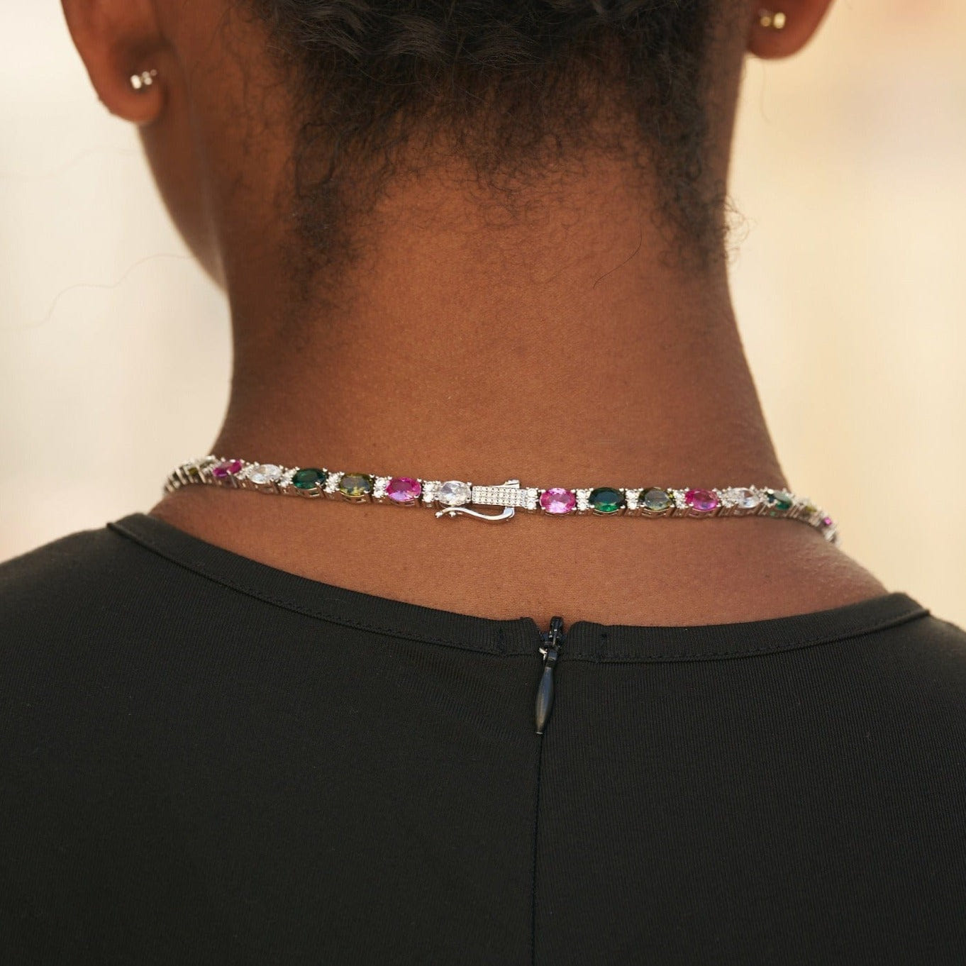 GLD Women Multicolor Mixed Oval Cut Tennis Necklace + Bracelet Bundle - 5 mm