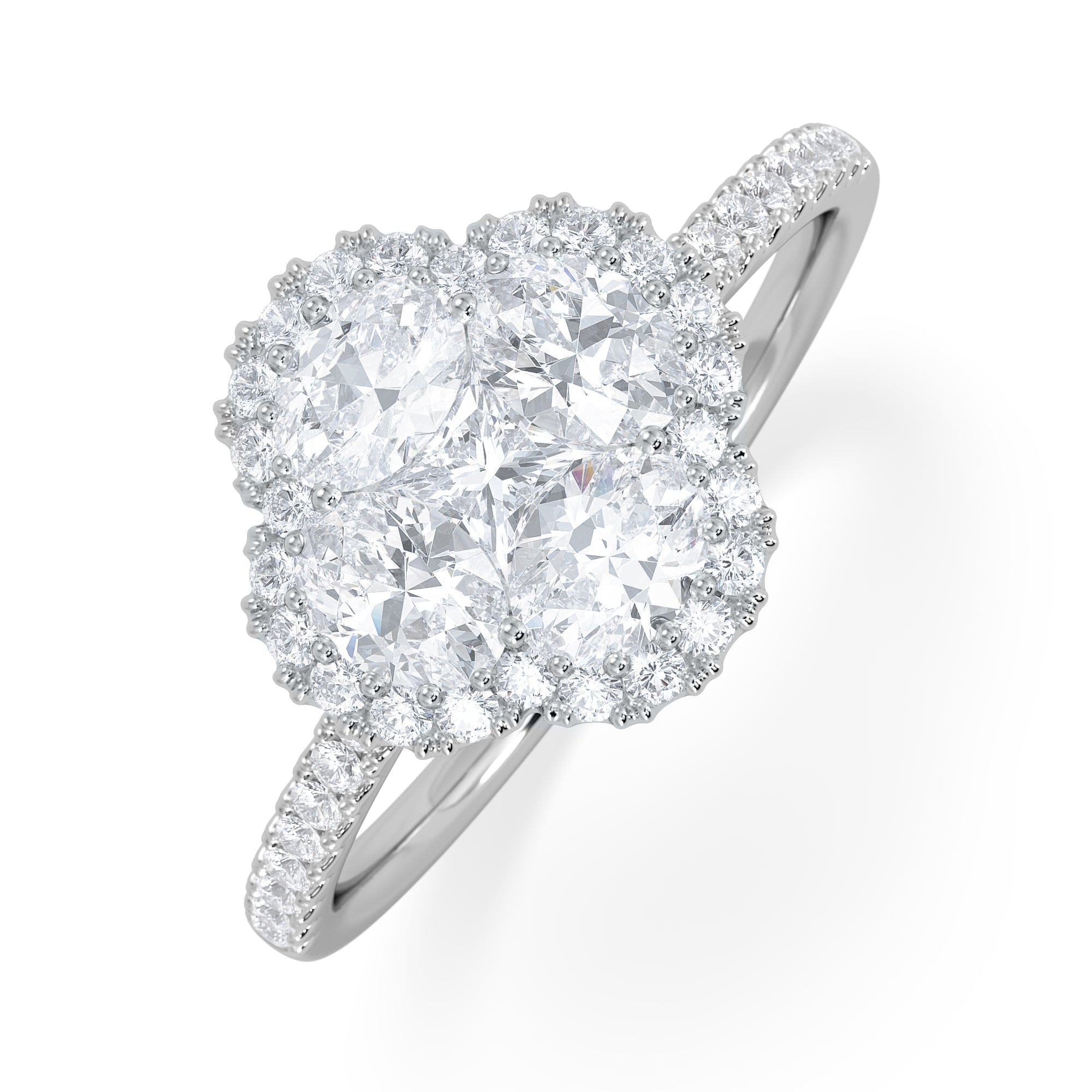Alegria 1.00ct Lab Diamond Halo Ring in 9K White Gold