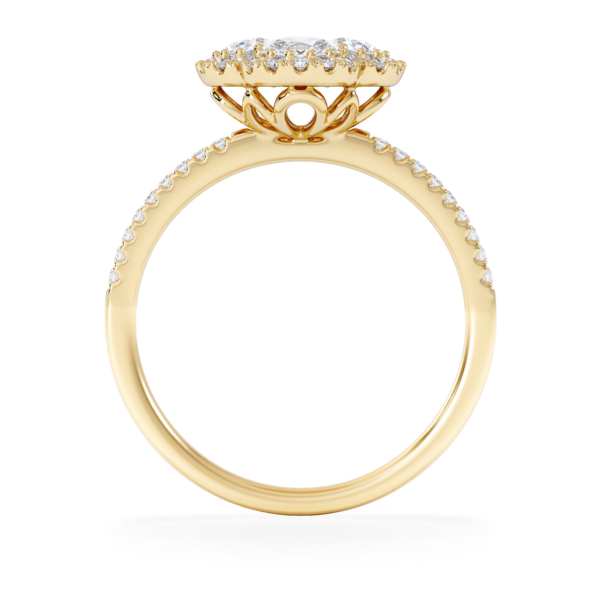 Alegria 1.00ct Lab Diamond Halo Ring in 9K Yellow Gold