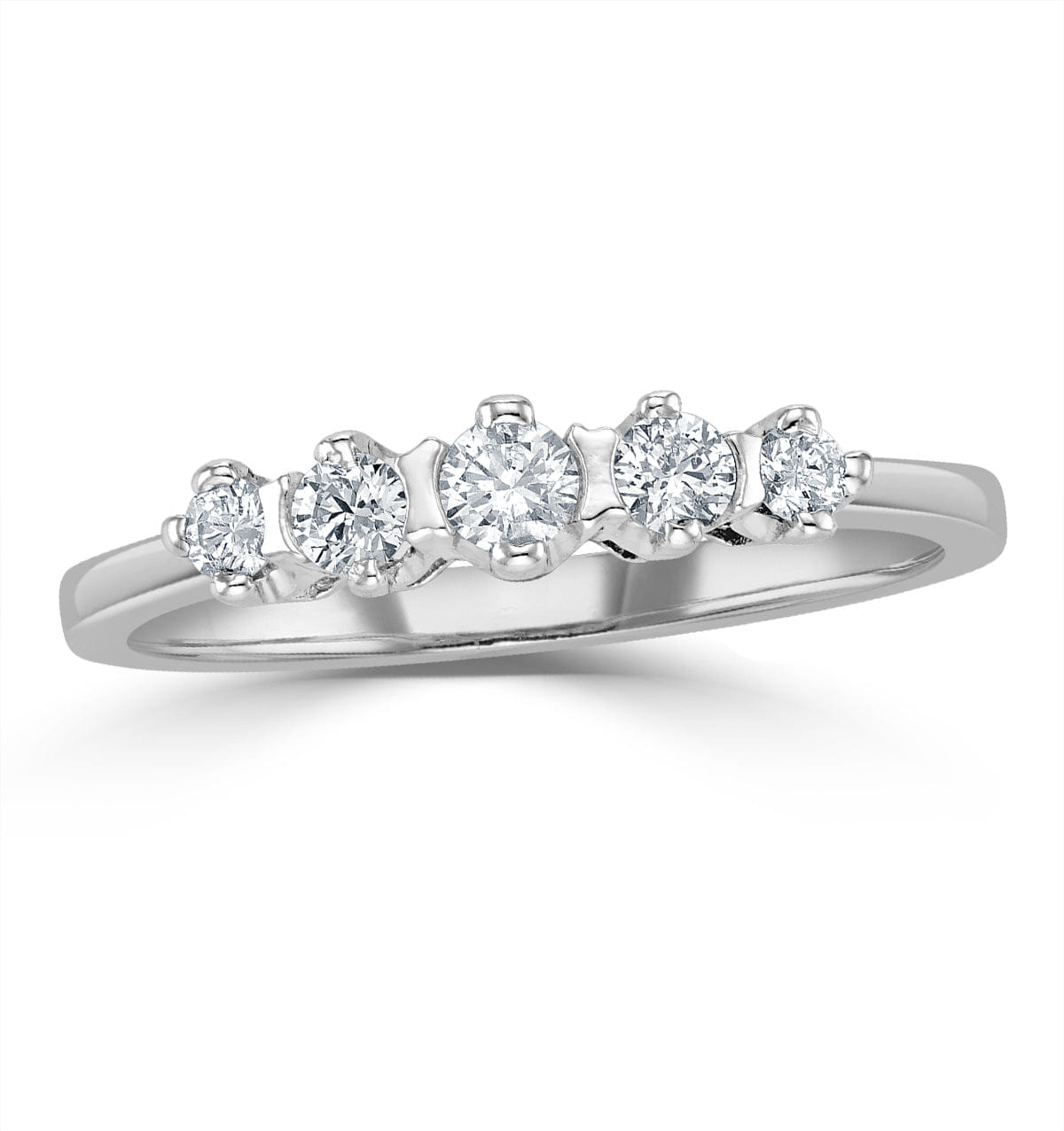 Diamond Grace 18K White Gold 5 Stone Diamond Eternity Ring 0.33CT