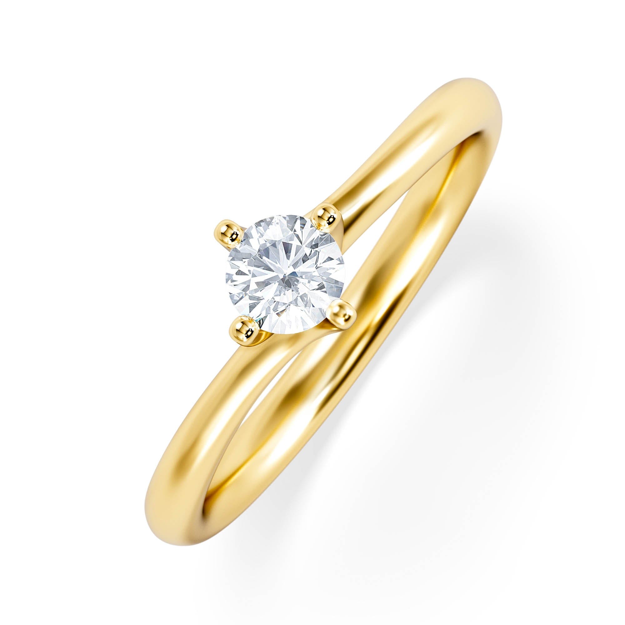 Diamond Certified Lily 18K Gold Diamond Engagement Ring 0.25CT