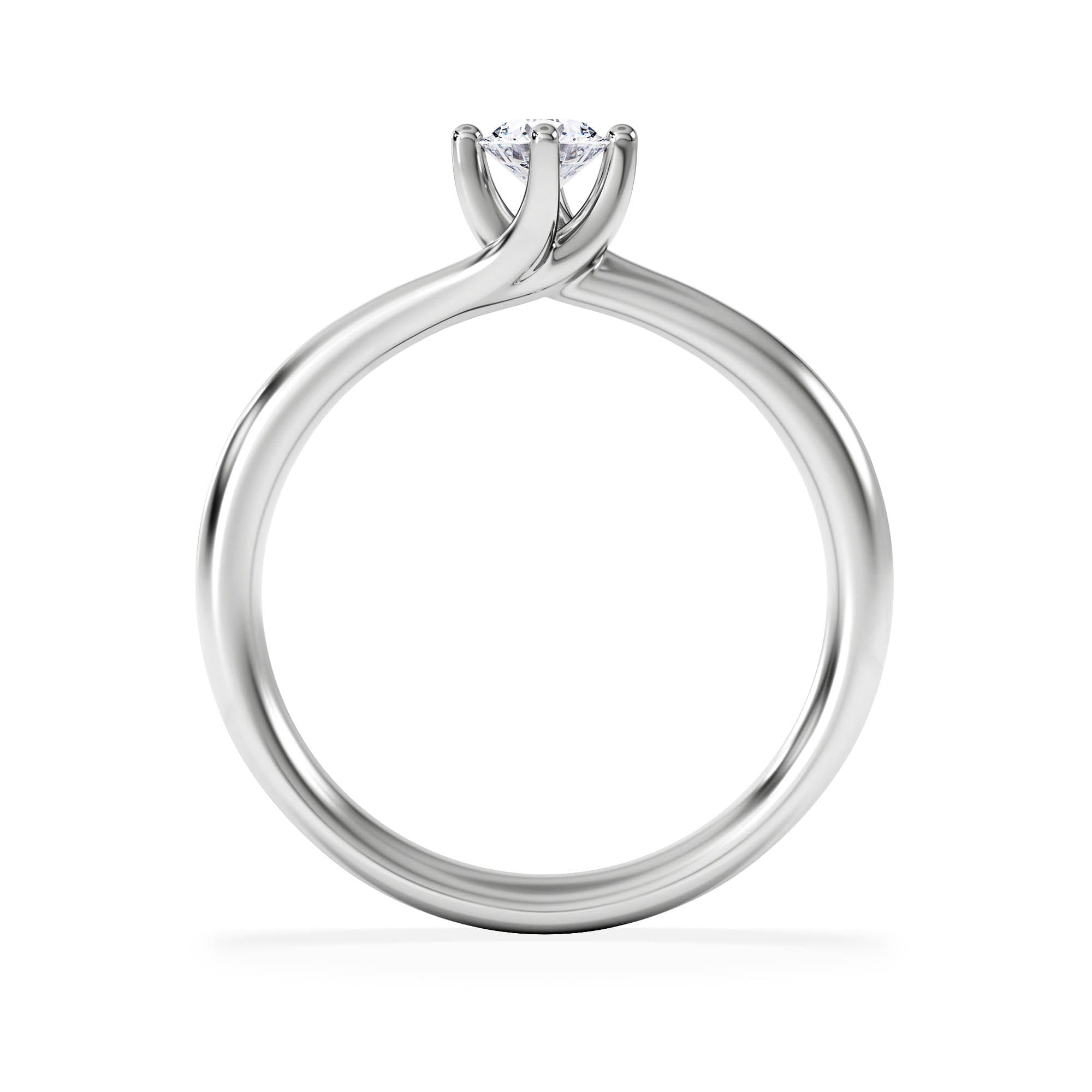 Diamond Certified Lily 18K White Gold Diamond Engagement Ring 0.25CT - G - H/SI