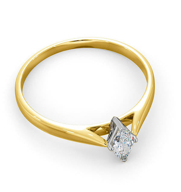 Diamond Certified Marquise 18K Gold Diamond Engagement Ring 0.25CT - G - H/SI