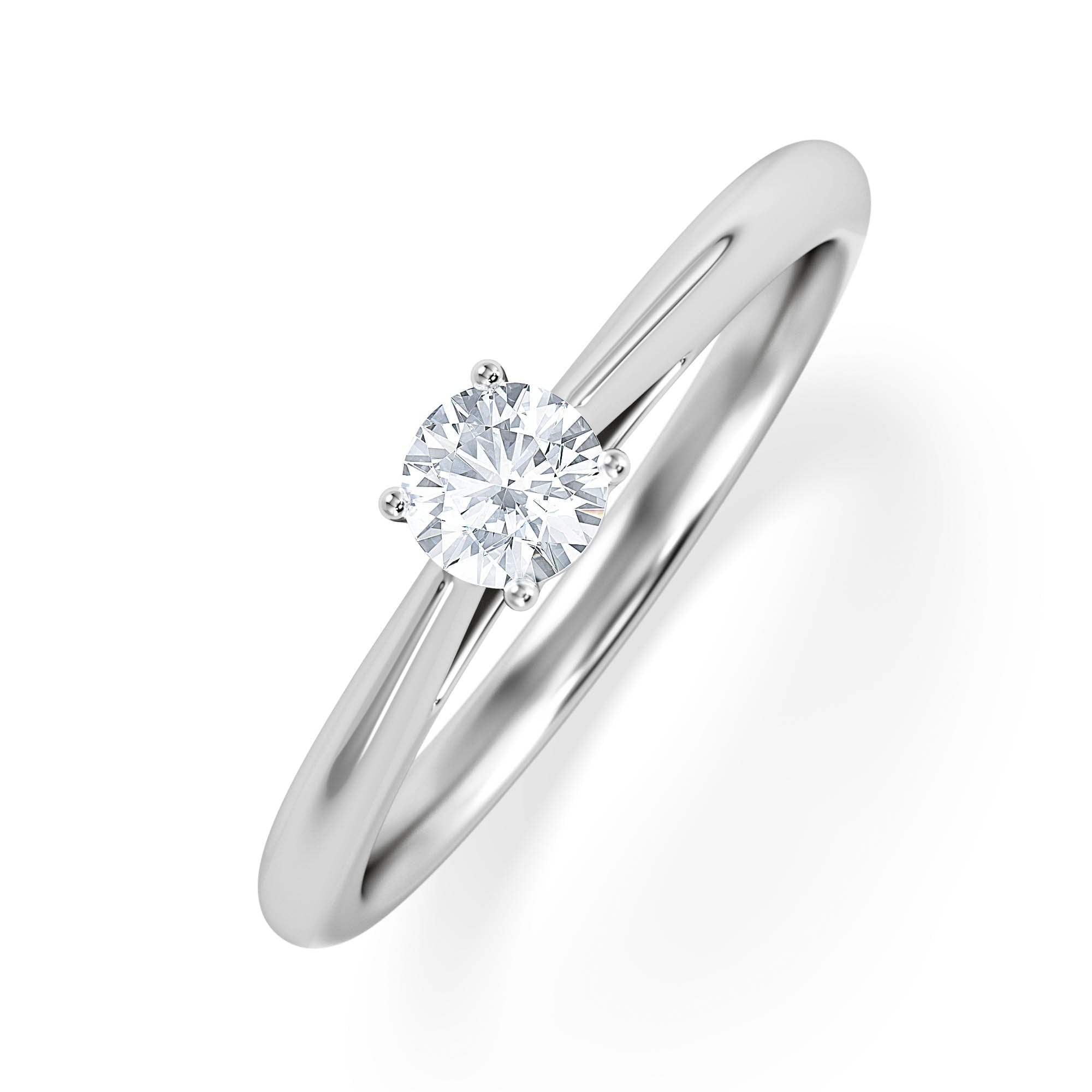 Diamond Engagement Ring Certified Elysia 18K White Gold Diamond 0.25CT - F - G/VS