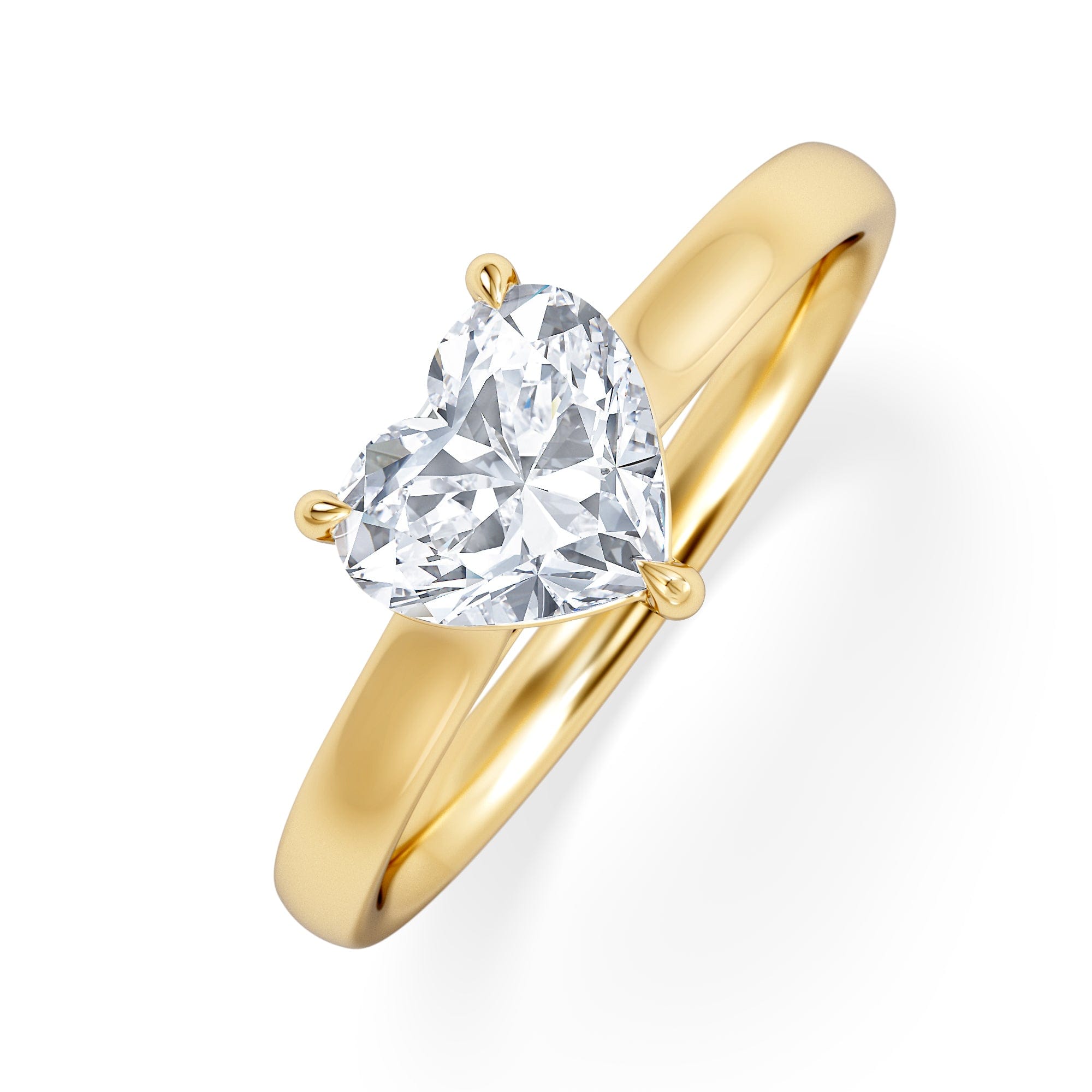 Diamond Amora Heart 1.00ct Lab Diamond Engagement Ring F/VS Set in 18K Gold