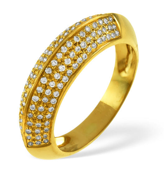 Diamond 18K Gold Diamond Pave Ring 0.32ct H/si